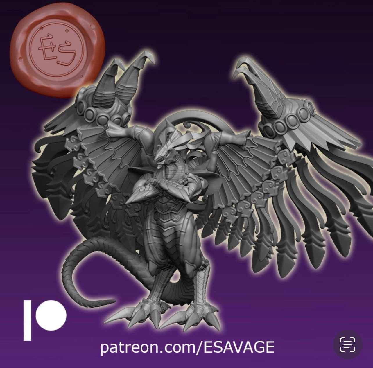 Platinum Dragon X Miniature - Ethan Savage Studios - 28mm / 32mm / 36mm
