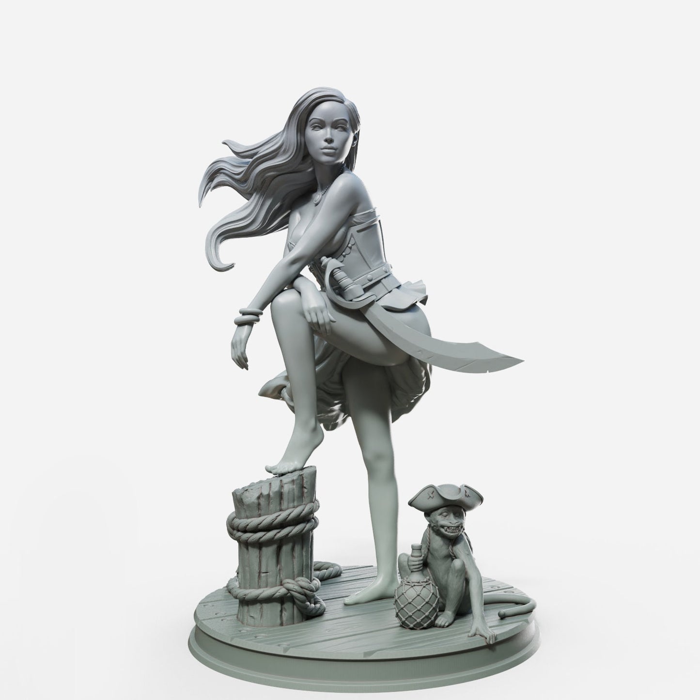 Marina (Pose A, Standard & NSFW) - Female Miniatures - 28mm / 32mm / 36mm / 75mm