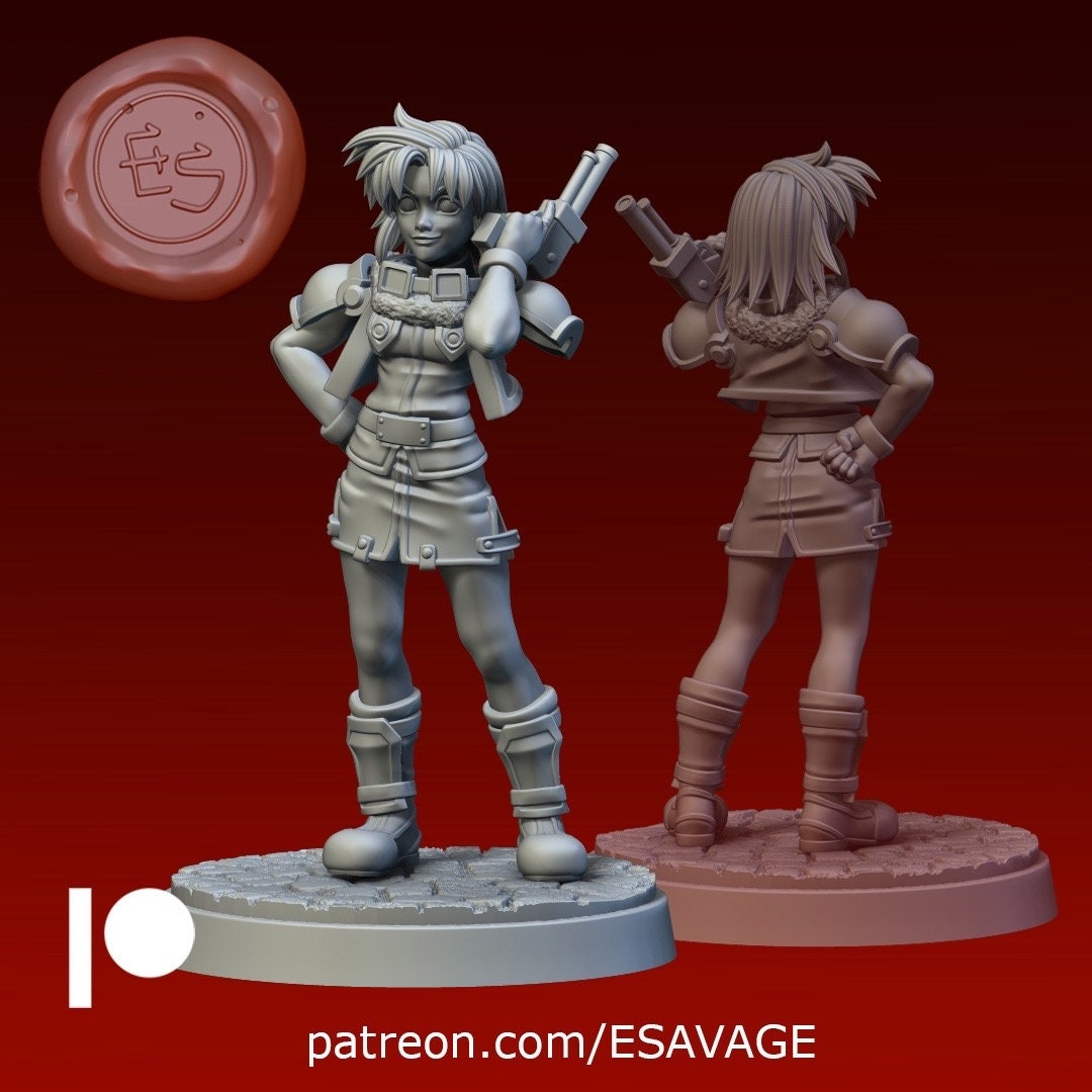 Josette Miniature - 28mm / 32mm / 36mm - Ethan Savage Studios - Resin Printed Figure for D&D, TTRPGs, and Board Games