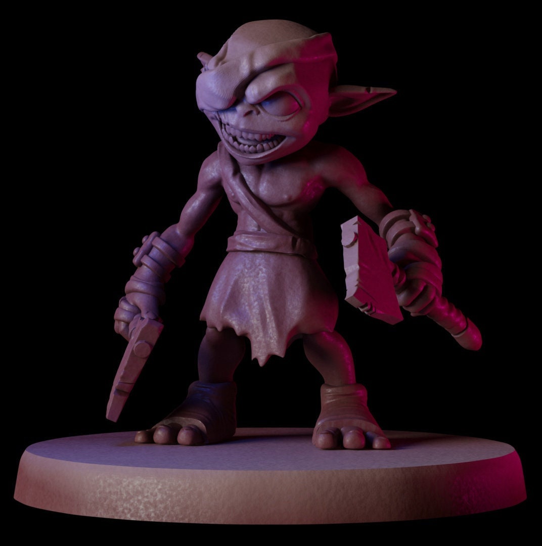 Boggart Barbarian - CeleSTL Minis - SaGaBorn Minis Vol. 1 - 28mm / 32mm / 36mm