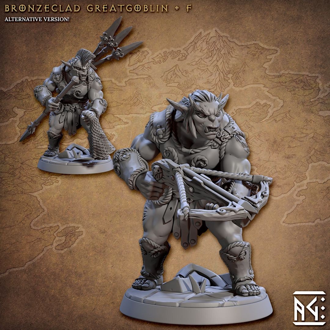 Bronzeclad Greatgoblins (6 Standard & 6 Alternate Variations) - Artisan Guild - 28mm / 32mm / 36mm