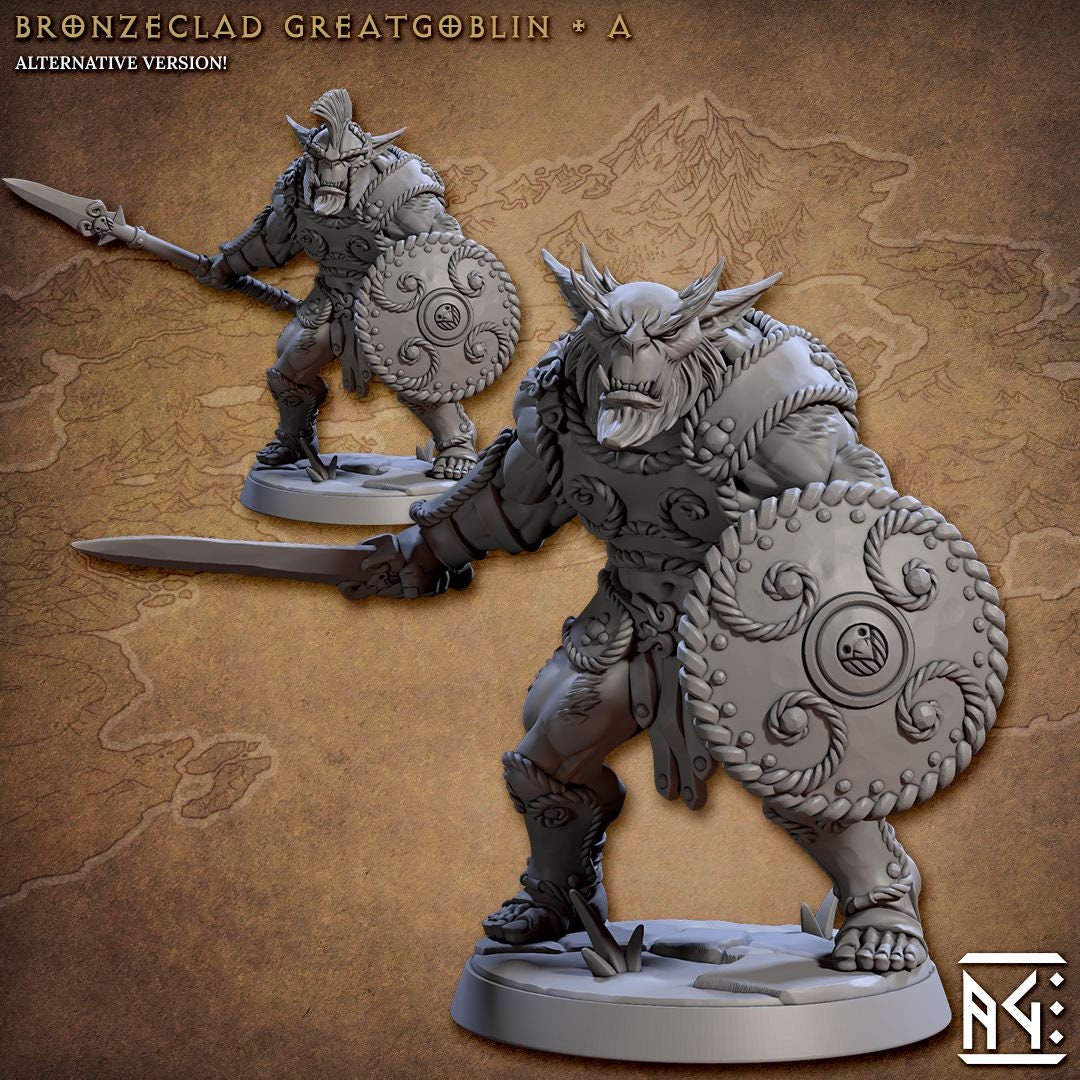 Bronzeclad Greatgoblins (6 Standard & 6 Alternate Variations) - Artisan Guild - 28mm / 32mm / 36mm