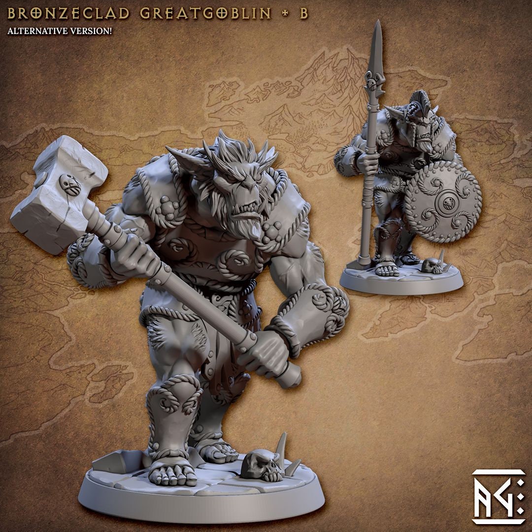 Bronzeclad Greatgoblins (6 Standard & 6 Alternate Variations) - Artisan Guild - 28mm / 32mm / 36mm