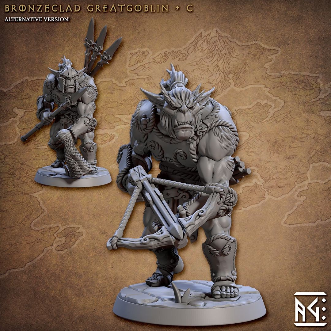 Bronzeclad Greatgoblins (6 Standard & 6 Alternate Variations) - Artisan Guild - 28mm / 32mm / 36mm