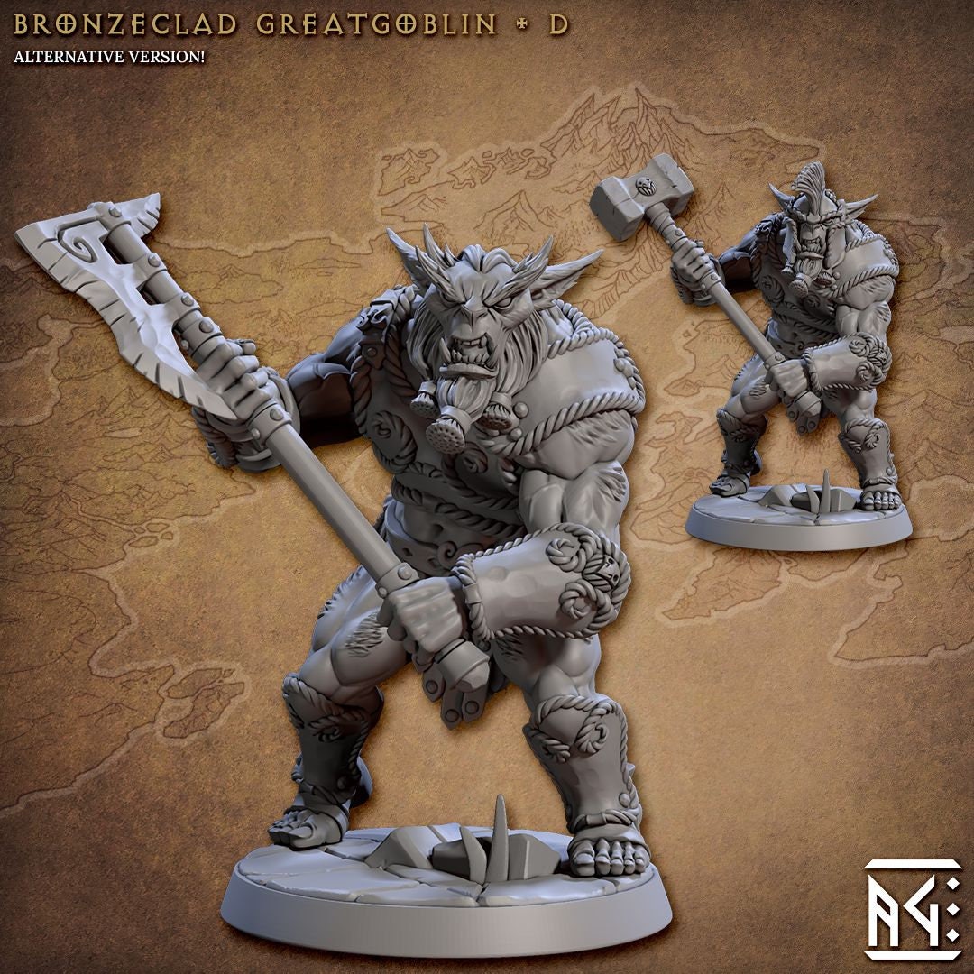 Bronzeclad Greatgoblins (6 Standard & 6 Alternate Variations) - Artisan Guild - 28mm / 32mm / 36mm