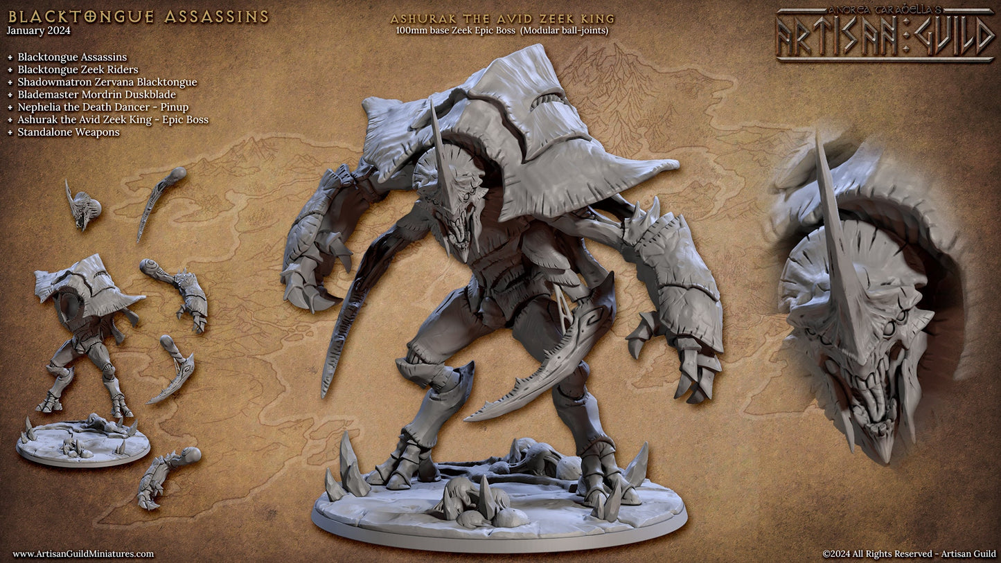Epic Boss Ashurak, the Avid Zeek King Miniature - Artisan Guild - 118mm Height