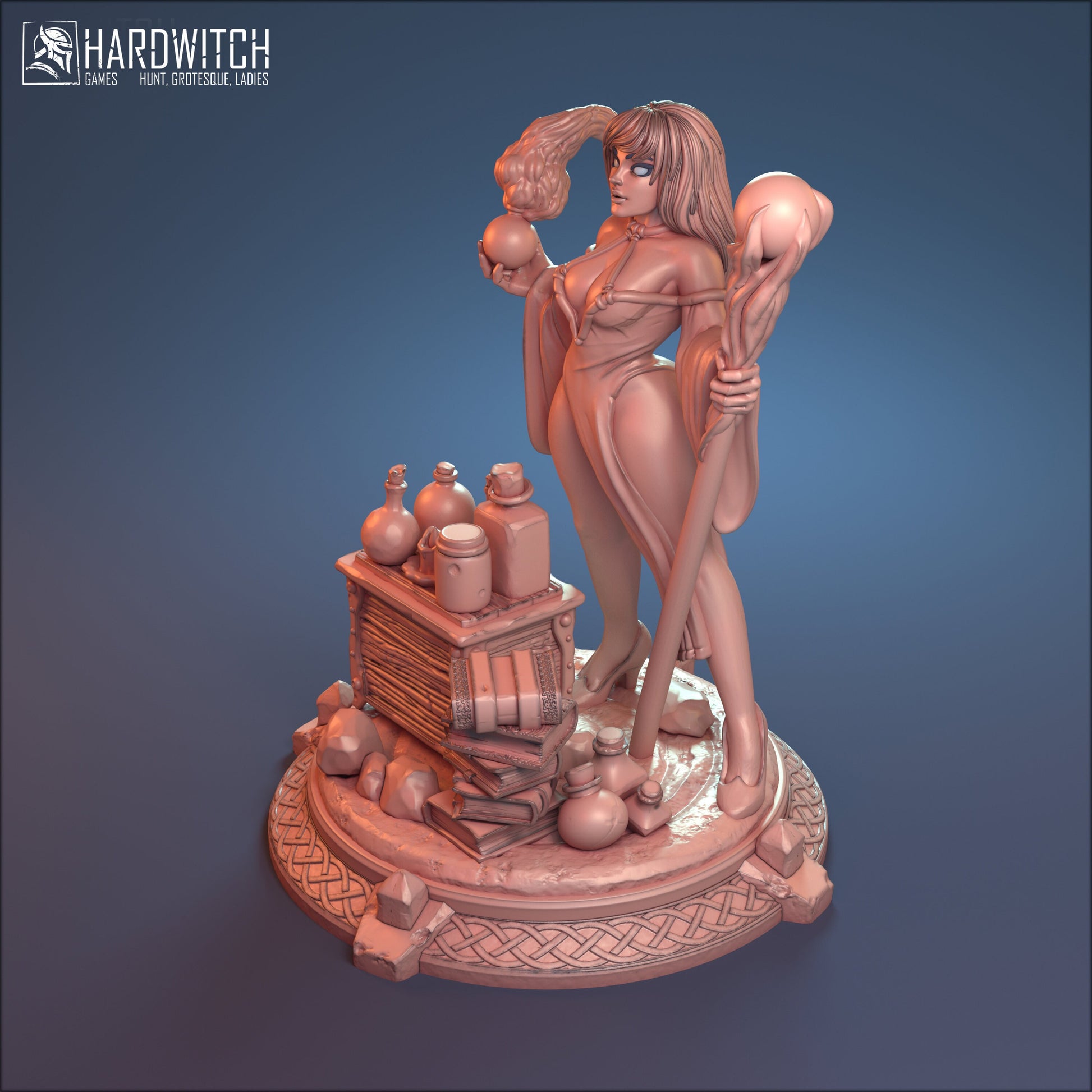 Hedge Witch Zaphira Miniature - HardWitch Games - 28mm / 32mm / 36mm / 75mm