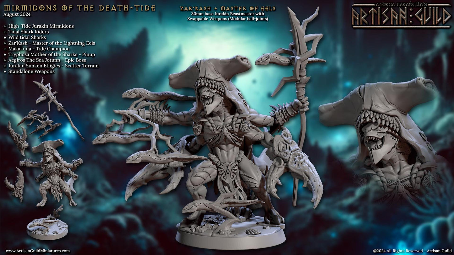 Master of Lightning Eels Zar'kash Miniature - Artisan Guild - 28mm / 32mm / 36mm