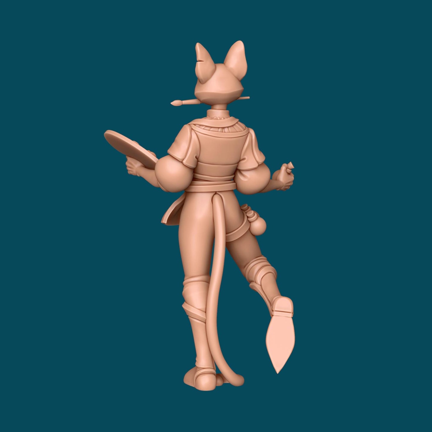 Florence, Tabaxi Painter Miniature - Awkward Penguin’s Minis - 28mm / 32mm / 36mm