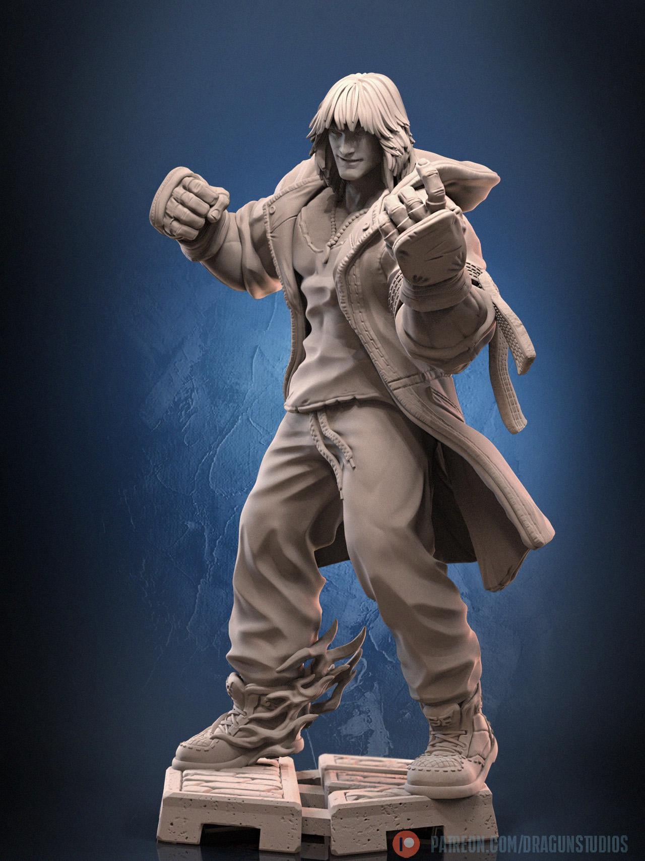 Fiery Fight Master Miniature - DraGun Studios - 28mm / 32mm / 36mm / 75mm / 100mm