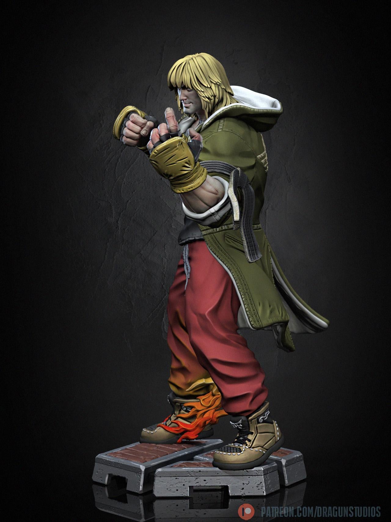 Fiery Fight Master Miniature - DraGun Studios - 28mm / 32mm / 36mm / 75mm / 100mm