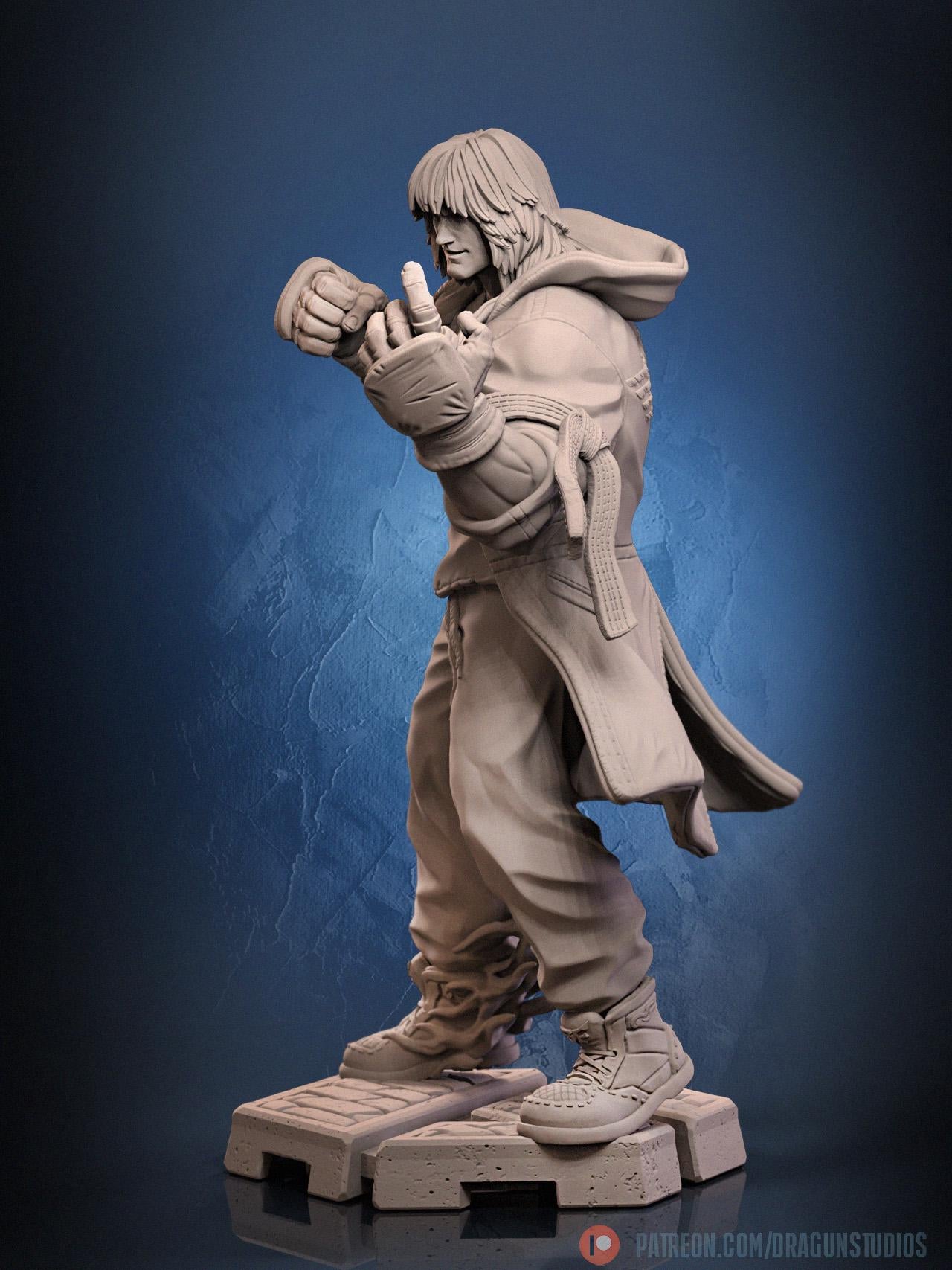 Fiery Fight Master Miniature - DraGun Studios - 28mm / 32mm / 36mm / 75mm / 100mm