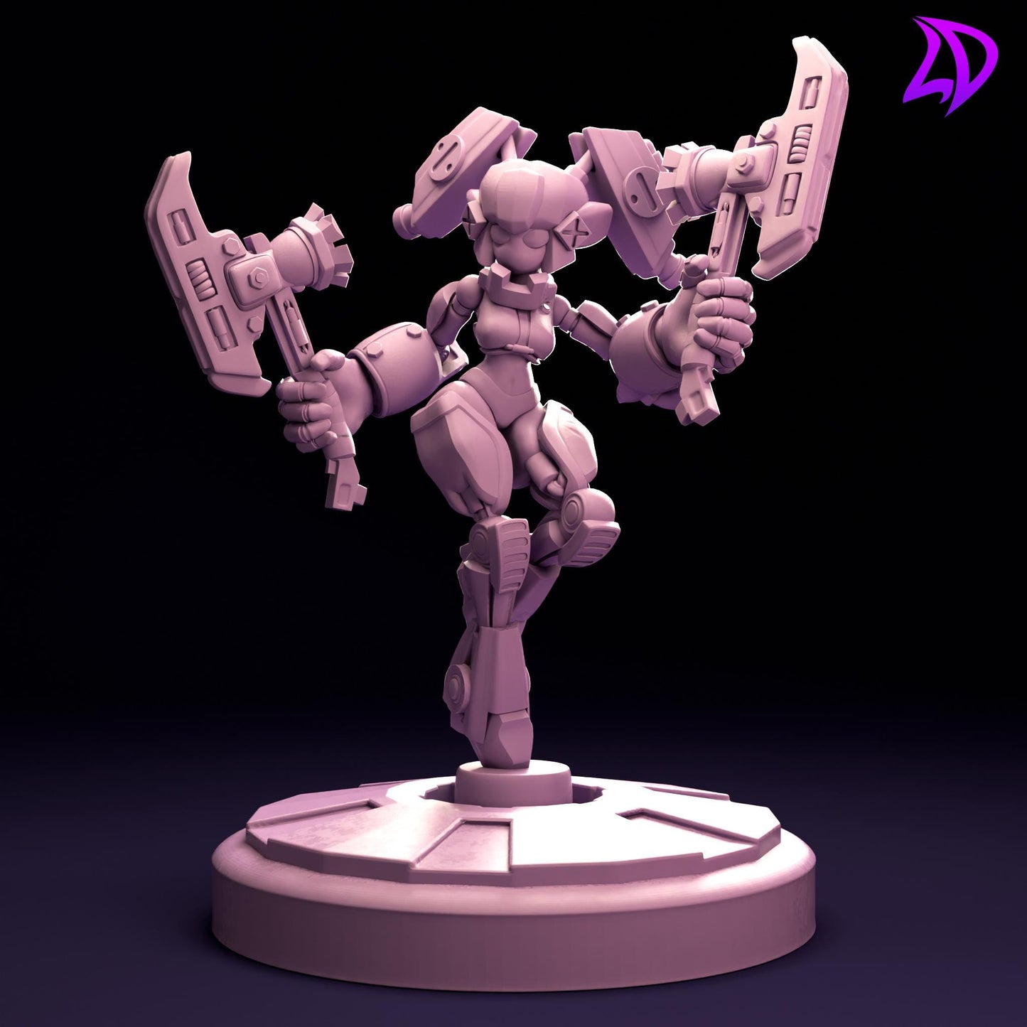 ONO91, Hatchet Wielding Goblin Automaton Miniature (Goblin & Robot Variations) - Lavender Devilry - 28mm / 32mm / 36mm / 75mm