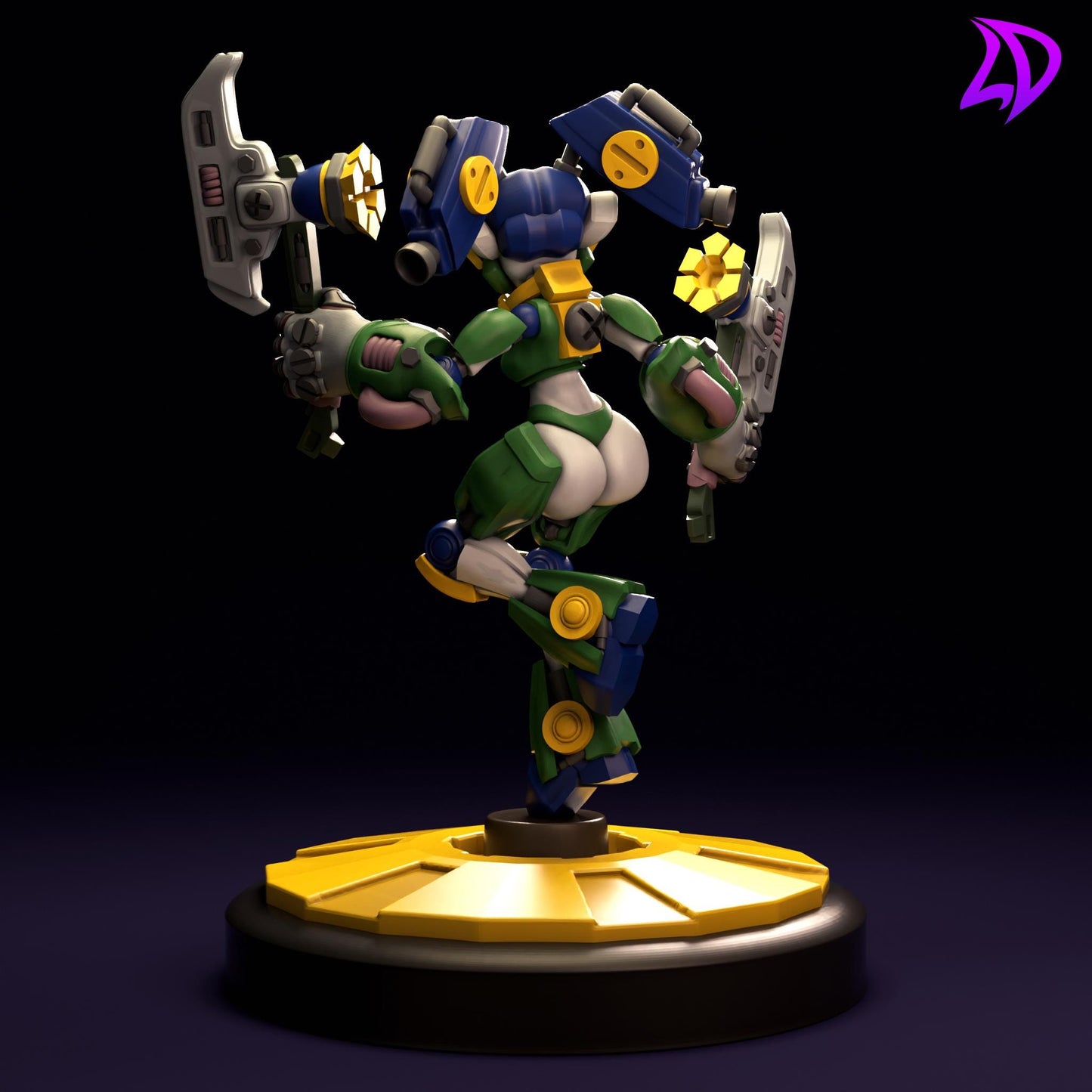 ONO91, Hatchet Wielding Goblin Automaton Miniature (Goblin & Robot Variations) - Lavender Devilry - 28mm / 32mm / 36mm / 75mm