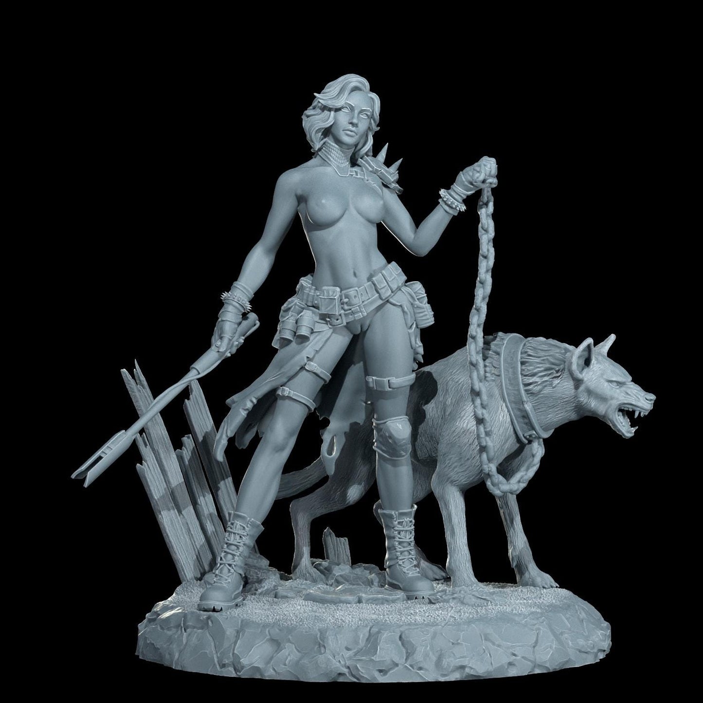 Wasteland Queen Harper Figurine (Standard, Topless, and Nude Variations) - Cosmondo - 75mm / 120mm