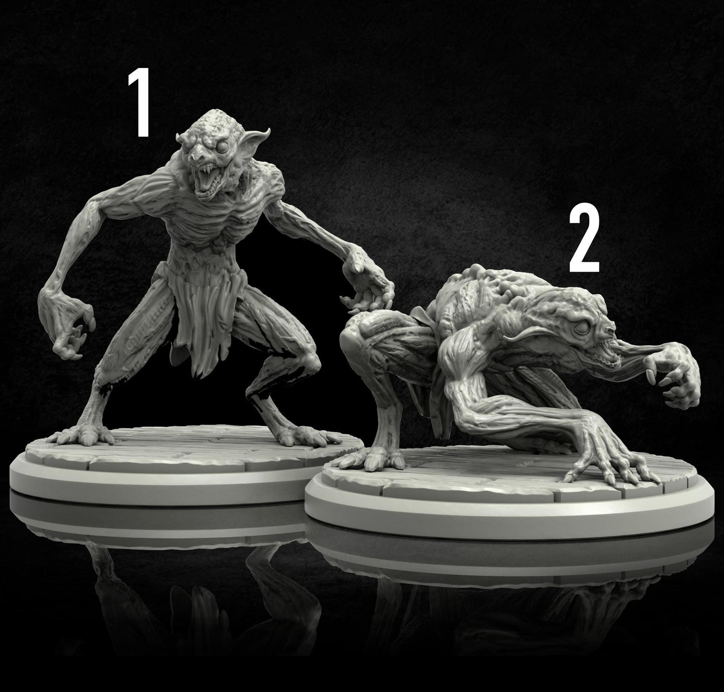 Ghoul Miniature (2 Variations) - Adaevy Creations - 28mm / 32mm / 36mm
