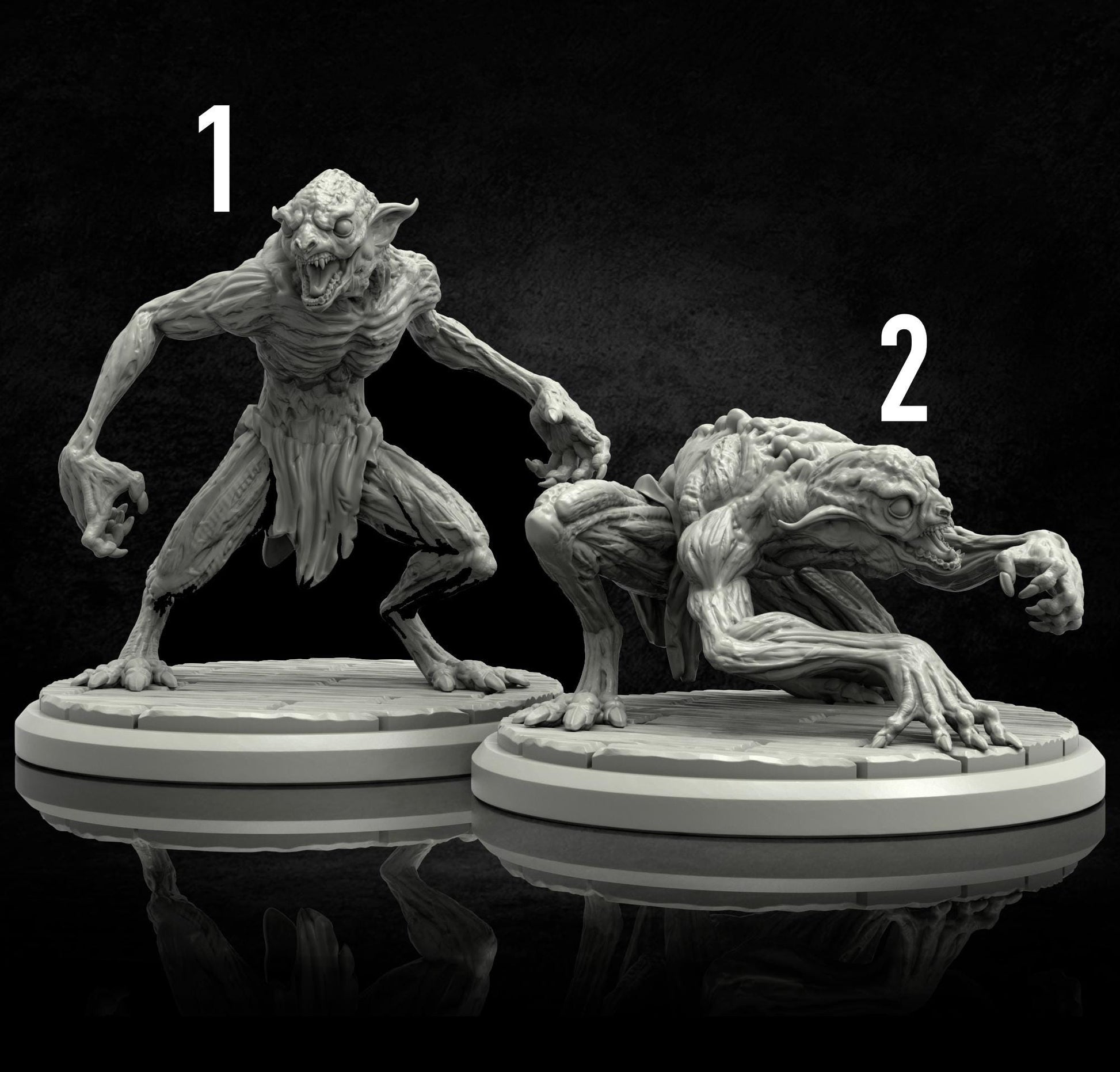 Ghoul Miniature (2 Variations) - Adaevy Creations - 28mm / 32mm / 36mm