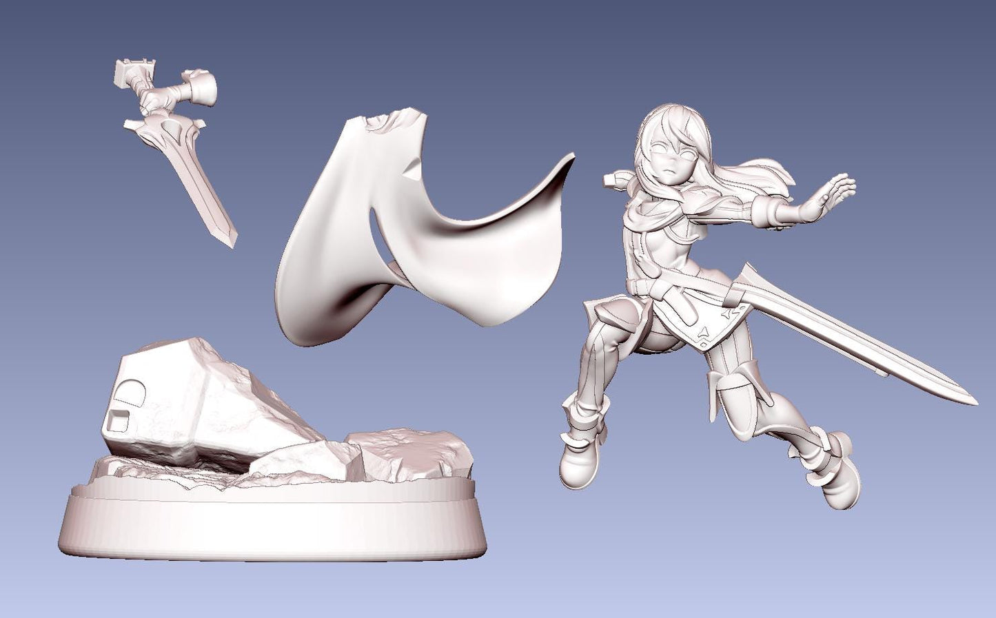 Sword Lord Miniature - LPOMC - 28mm / 32mm / 36mm / 75mm