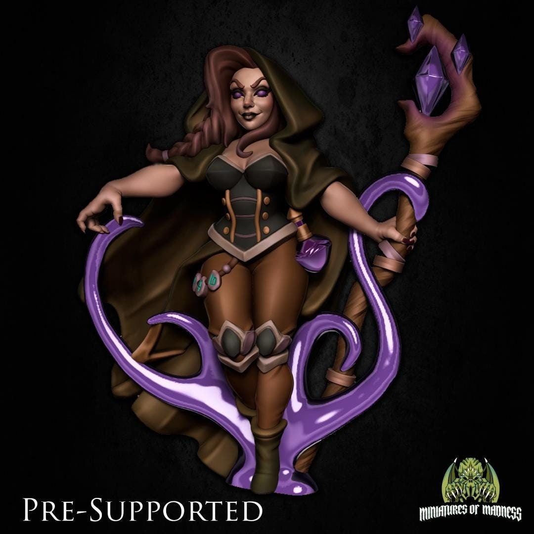 Agatha the Warlock Miniature - Miniatures of Madness - 28mm / 32mm / 36mm / Bust / Diorama