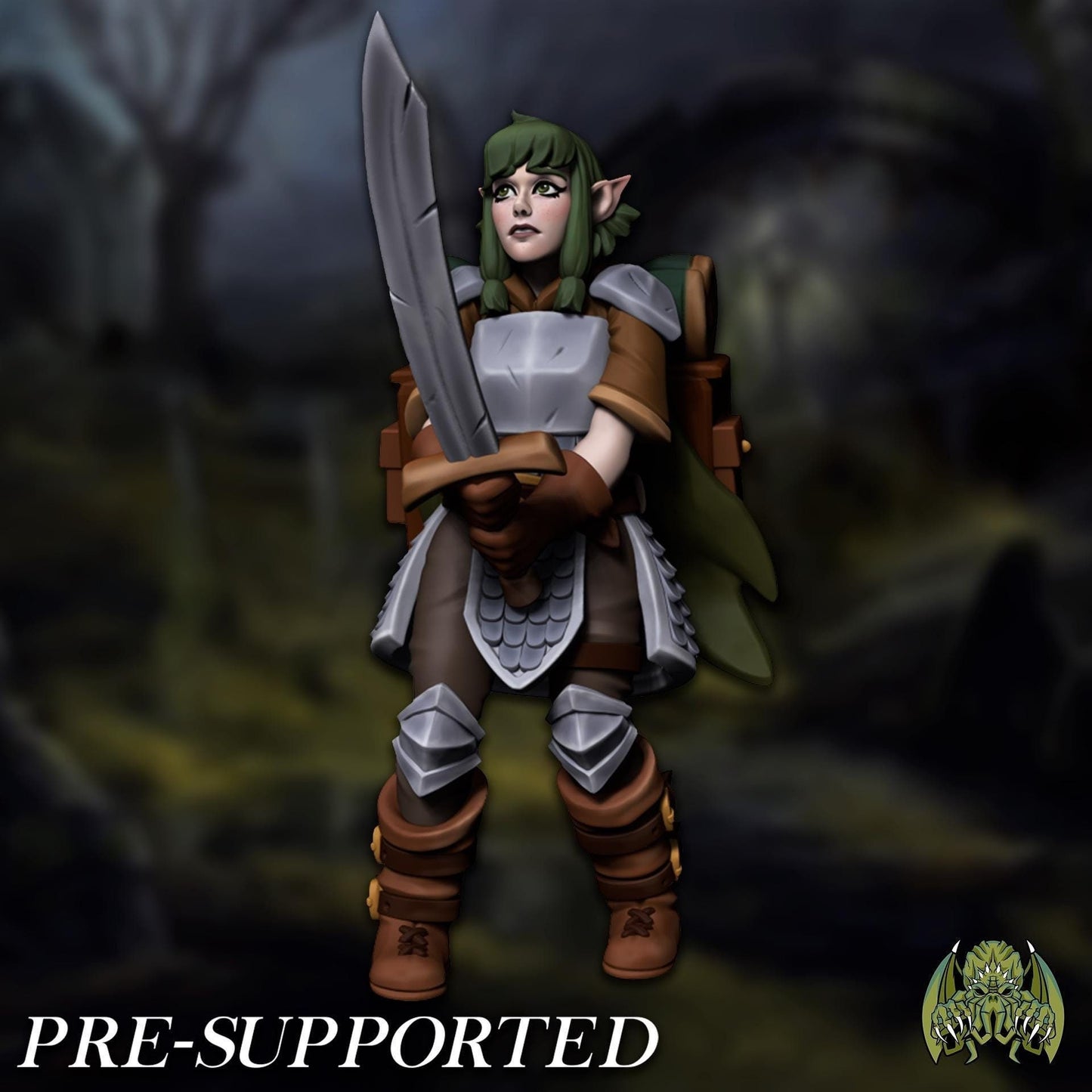 Elfie the Adventurer Miniature - Miniatures of Madness - 28mm / 32mm / 36mm / Bust / Diorama