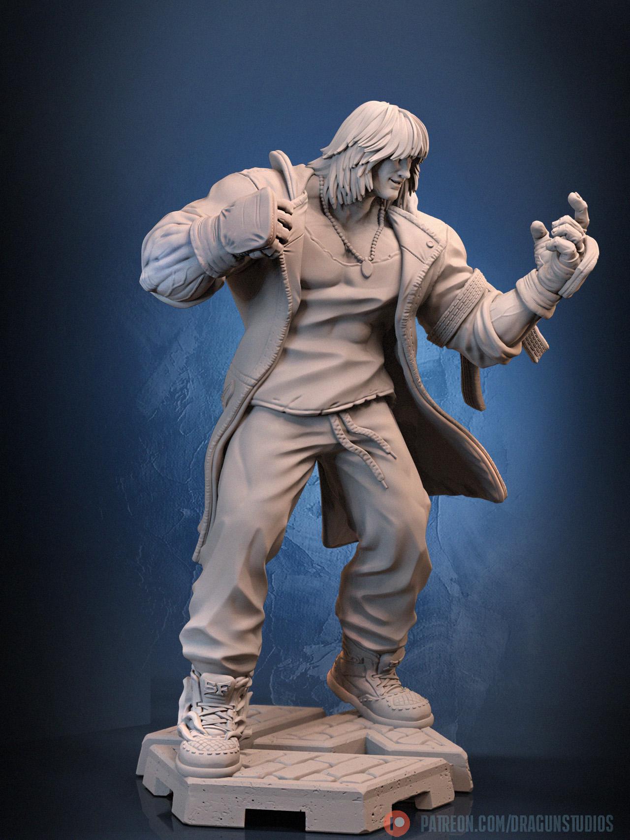 Fiery Fight Master Miniature - DraGun Studios - 28mm / 32mm / 36mm / 75mm / 100mm