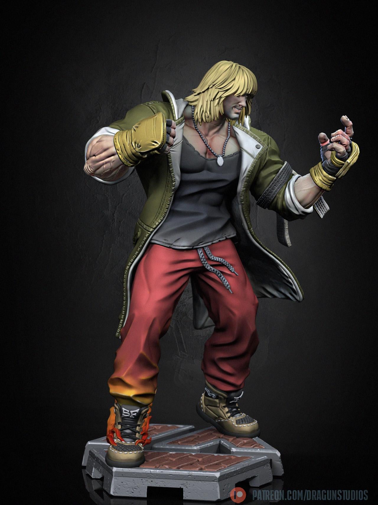 Fiery Fight Master Miniature - DraGun Studios - 28mm / 32mm / 36mm / 75mm / 100mm