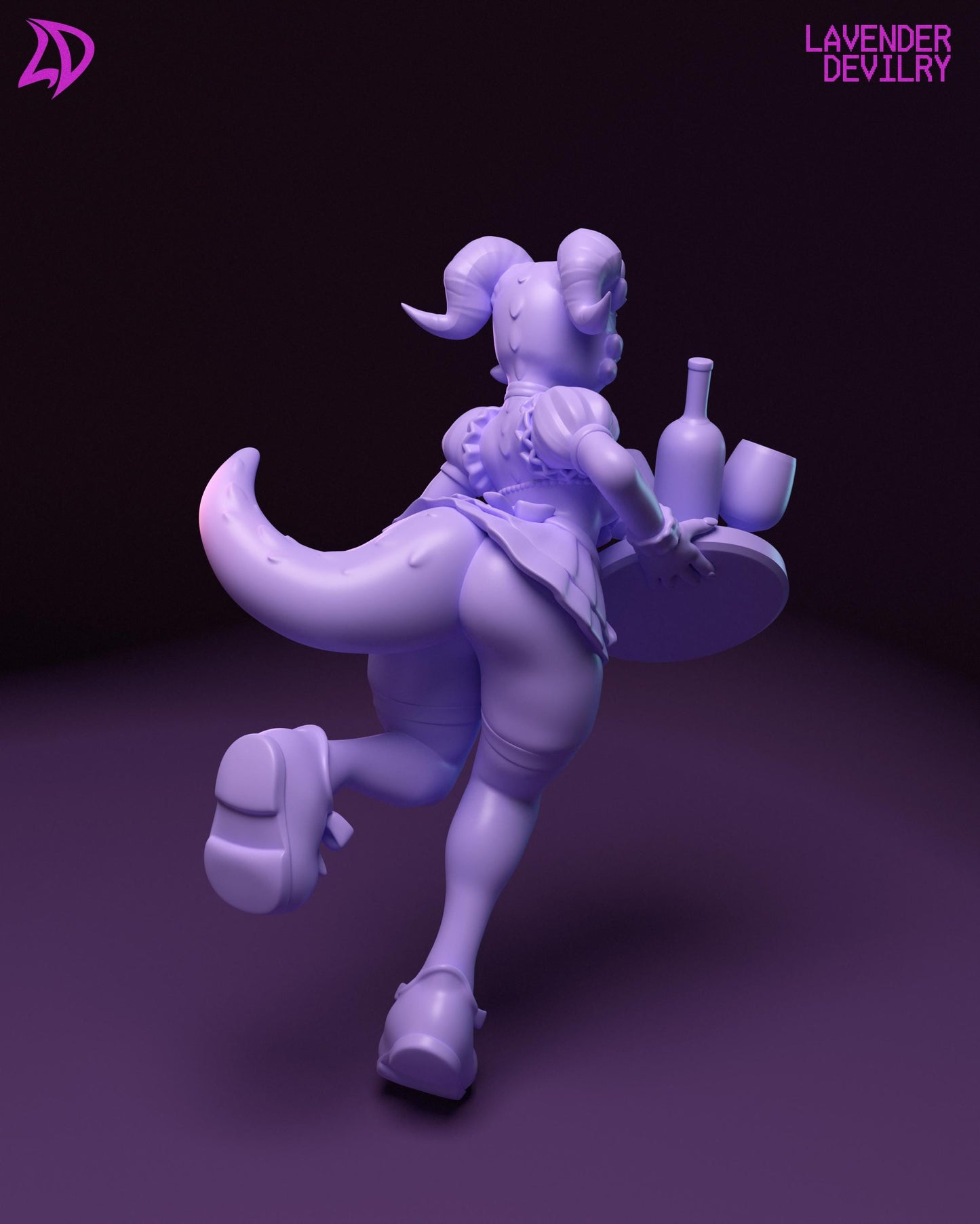Kobold Maid Miss Sips Miniature - Lavender Devilry - 28mm / 32mm / 36mm