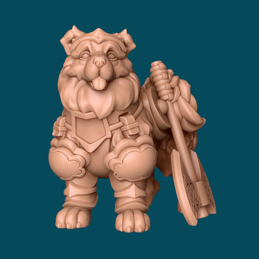 Turnip, Chow Chow Warrior - Awkward Penguin’s Minis - 28mm / 32mm / 36mm