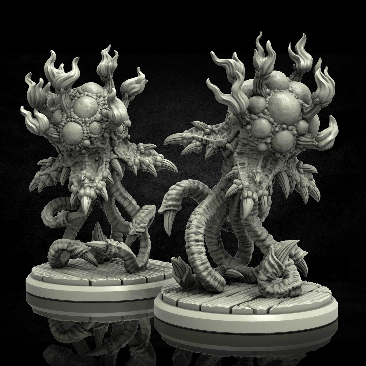 Fire Vampire Miniature (2 Variations) - Adaevy Creations - 28mm / 32mm / 36mm