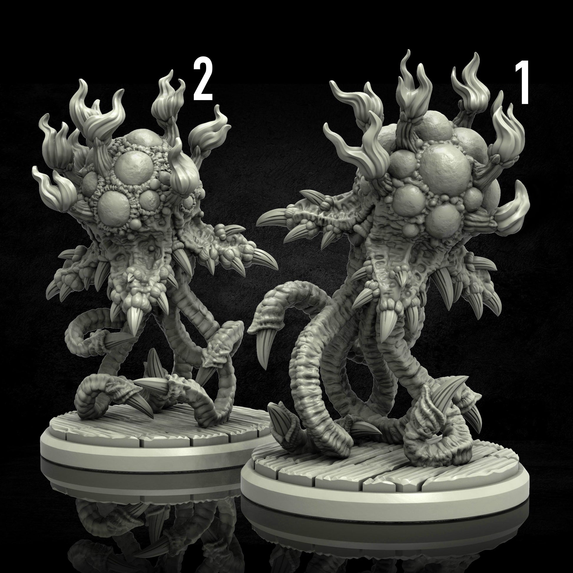 Fire Vampire Miniature (2 Variations) - Adaevy Creations - 28mm / 32mm / 36mm