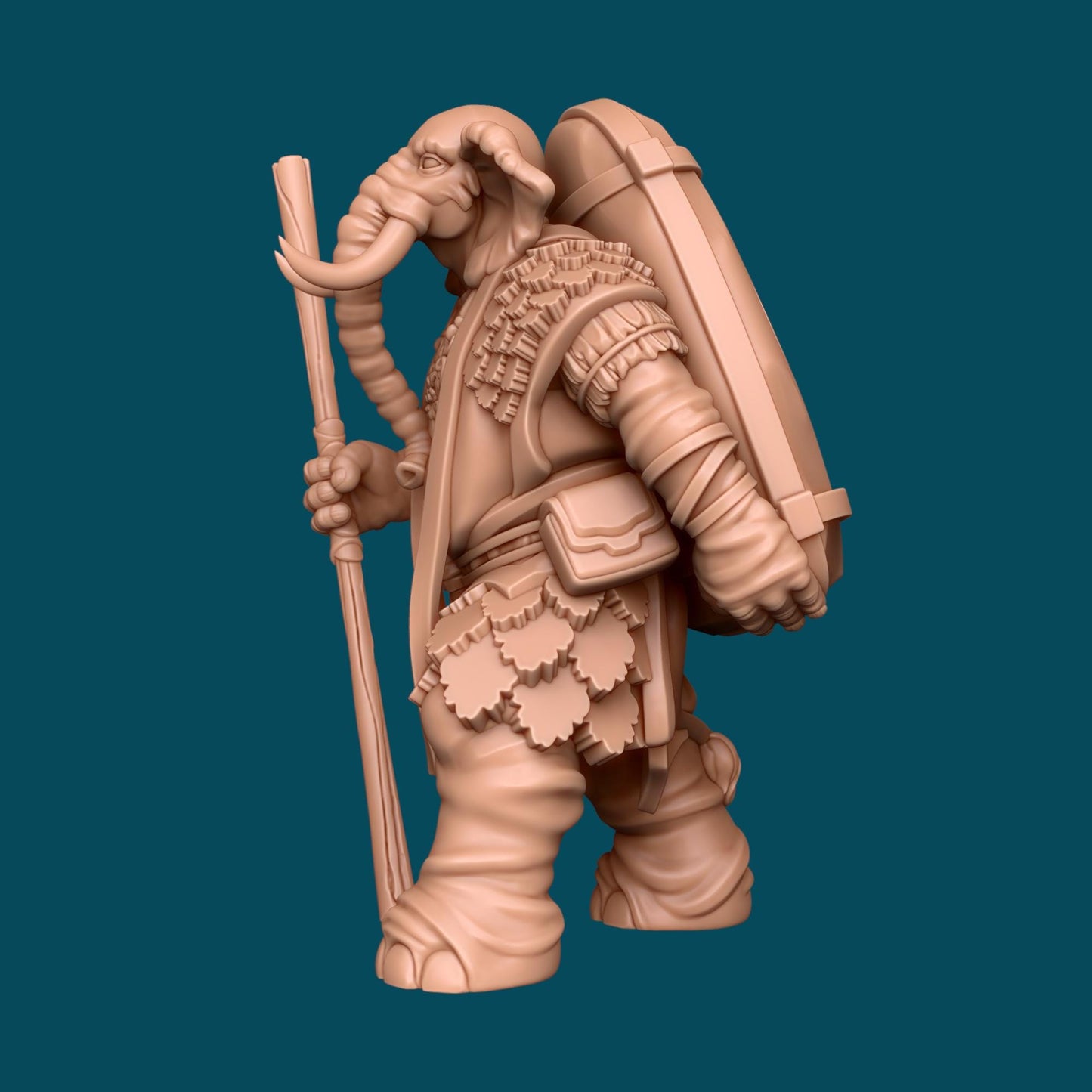 Seran, Loxodon Druid Miniature - Awkward Penguin’s Minis - 28mm / 32mm / 36mm