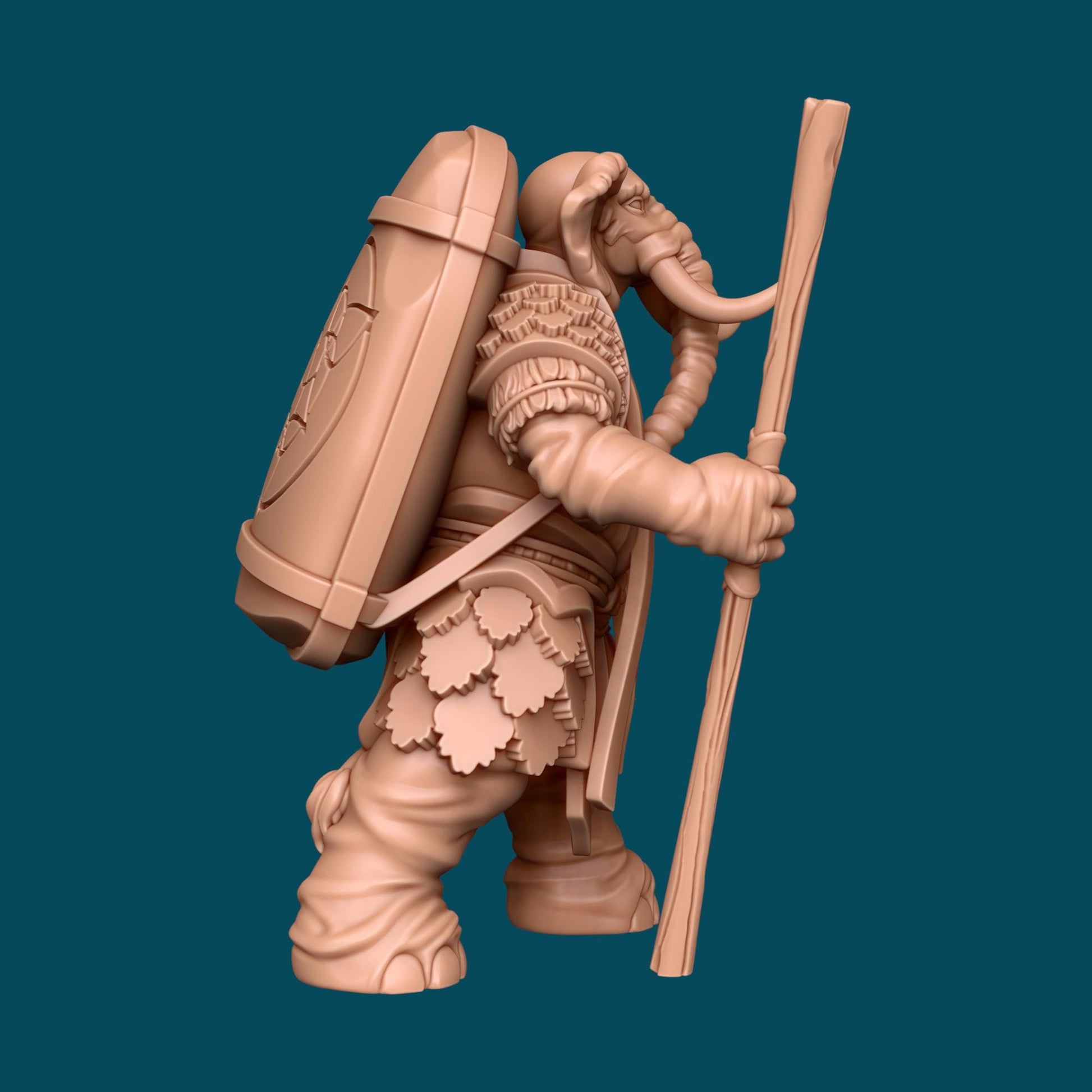 Seran, Loxodon Druid Miniature - Awkward Penguin’s Minis - 28mm / 32mm / 36mm