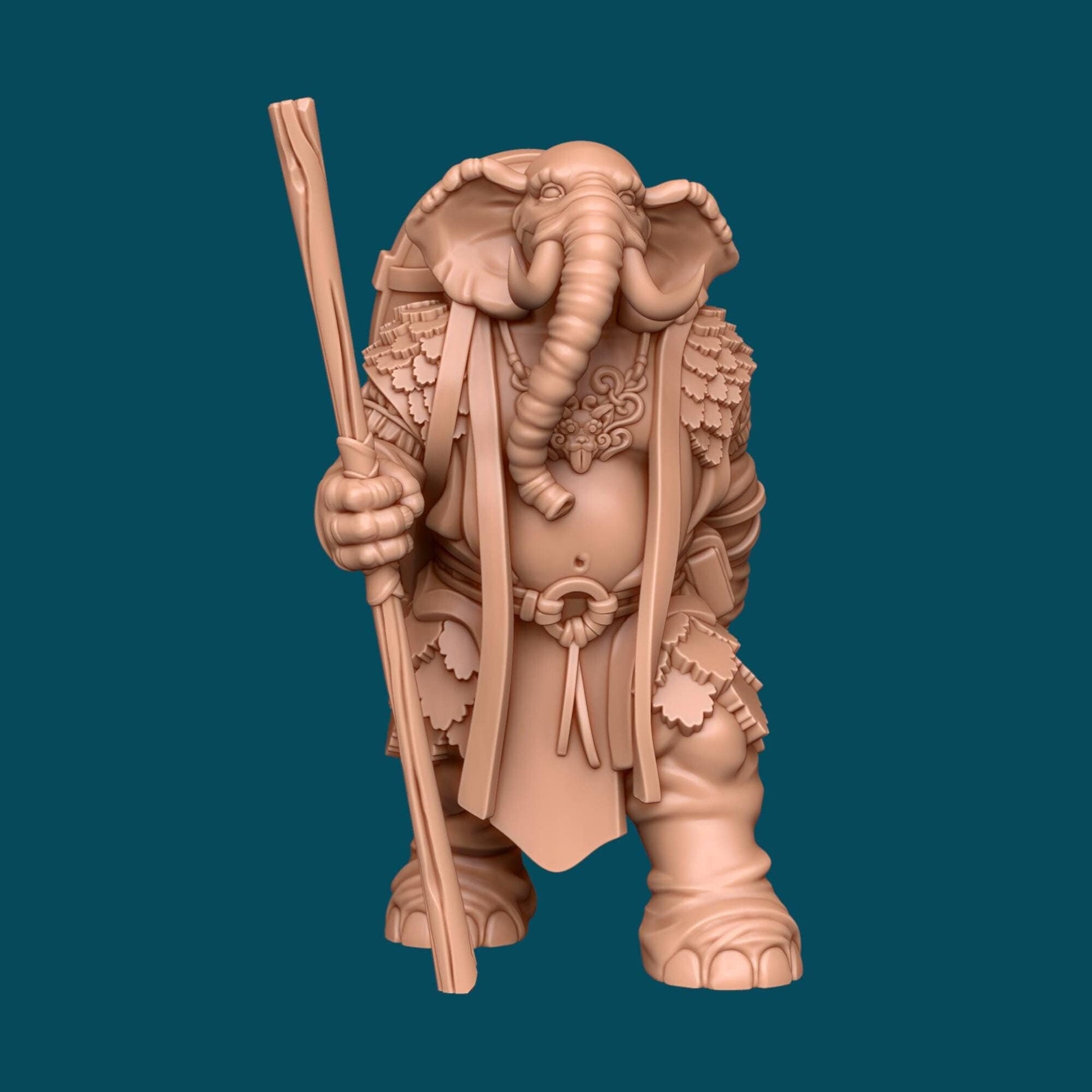 Seran, Loxodon Druid Miniature - Awkward Penguin’s Minis - 28mm / 32mm / 36mm