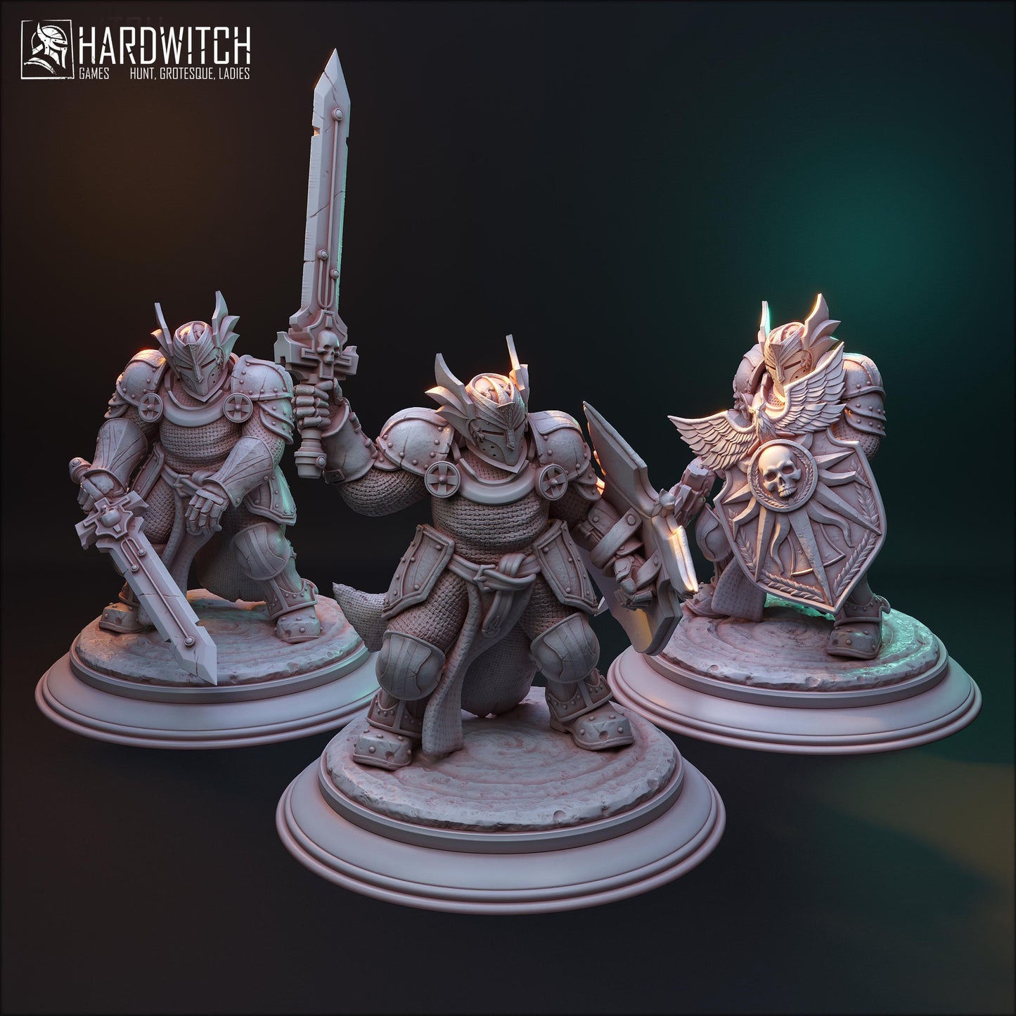 Knights of the Core of Silence Miniature (3 Variations) - HardWitch Games - 28mm / 32mm / 36mm