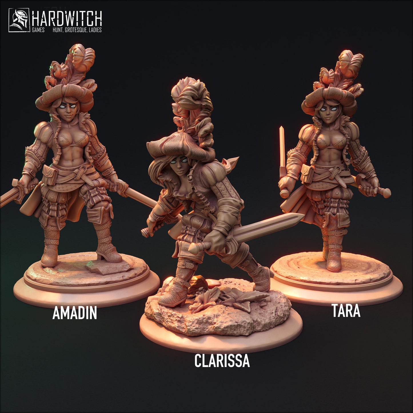 Phalanx Mercenary Miniature (Armored and Unarmored Variations) - HardWitch Games - 28mm / 32mm / 36mm