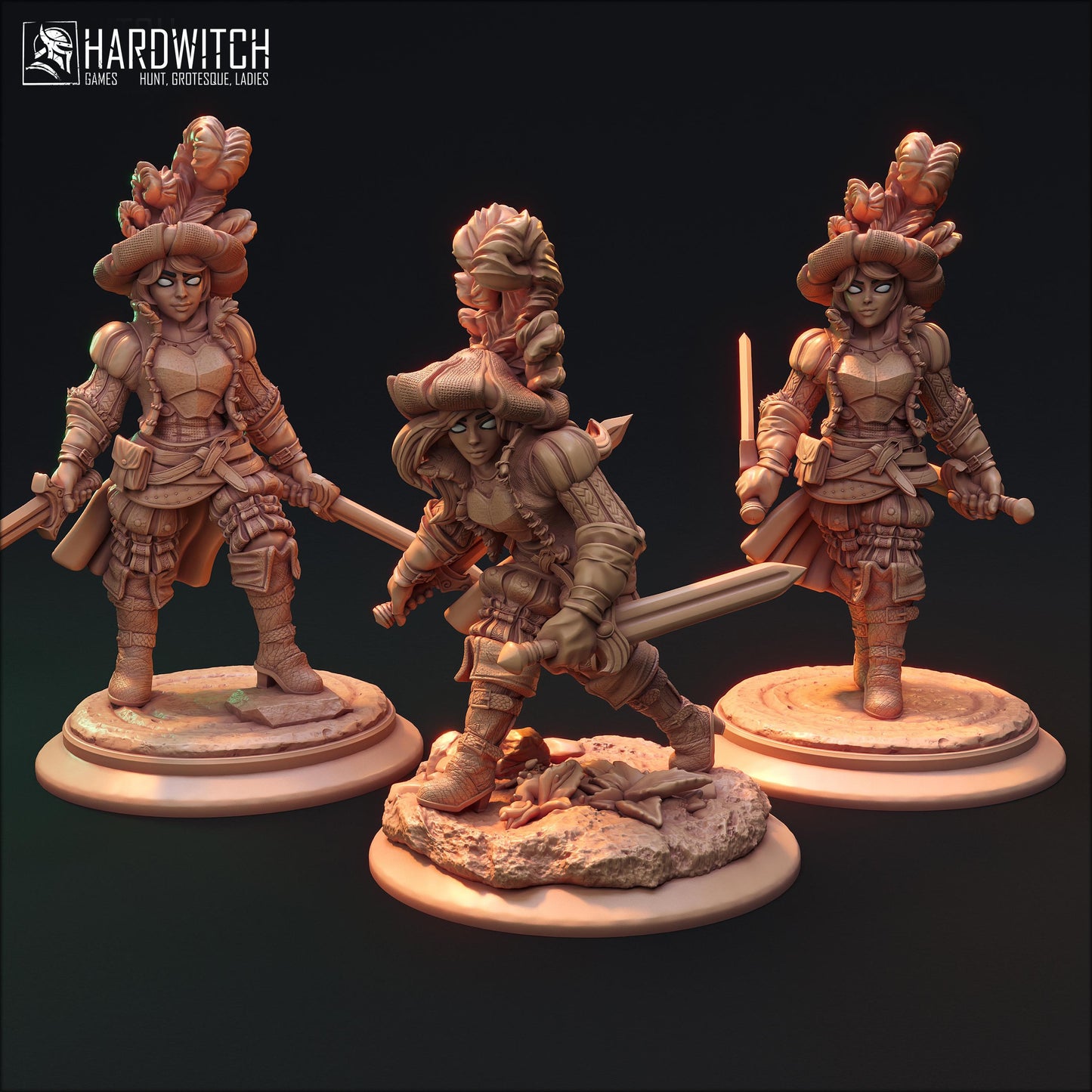 Phalanx Mercenary Miniature (Armored and Unarmored Variations) - HardWitch Games - 28mm / 32mm / 36mm