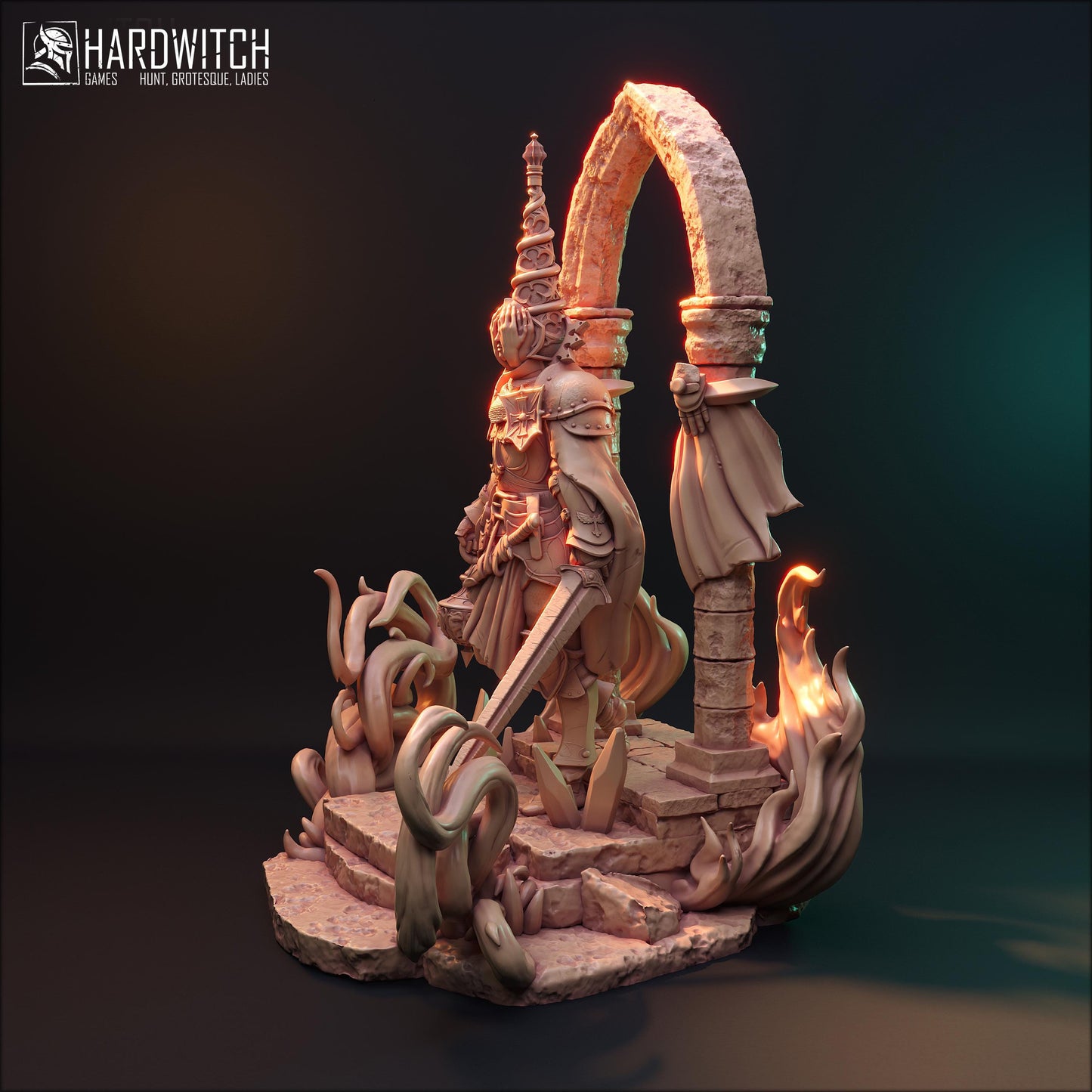 Gallat Morningstar (Standard & Alternate Variations) Miniature - HardWitch Games - 28mm / 32mm / 36mm