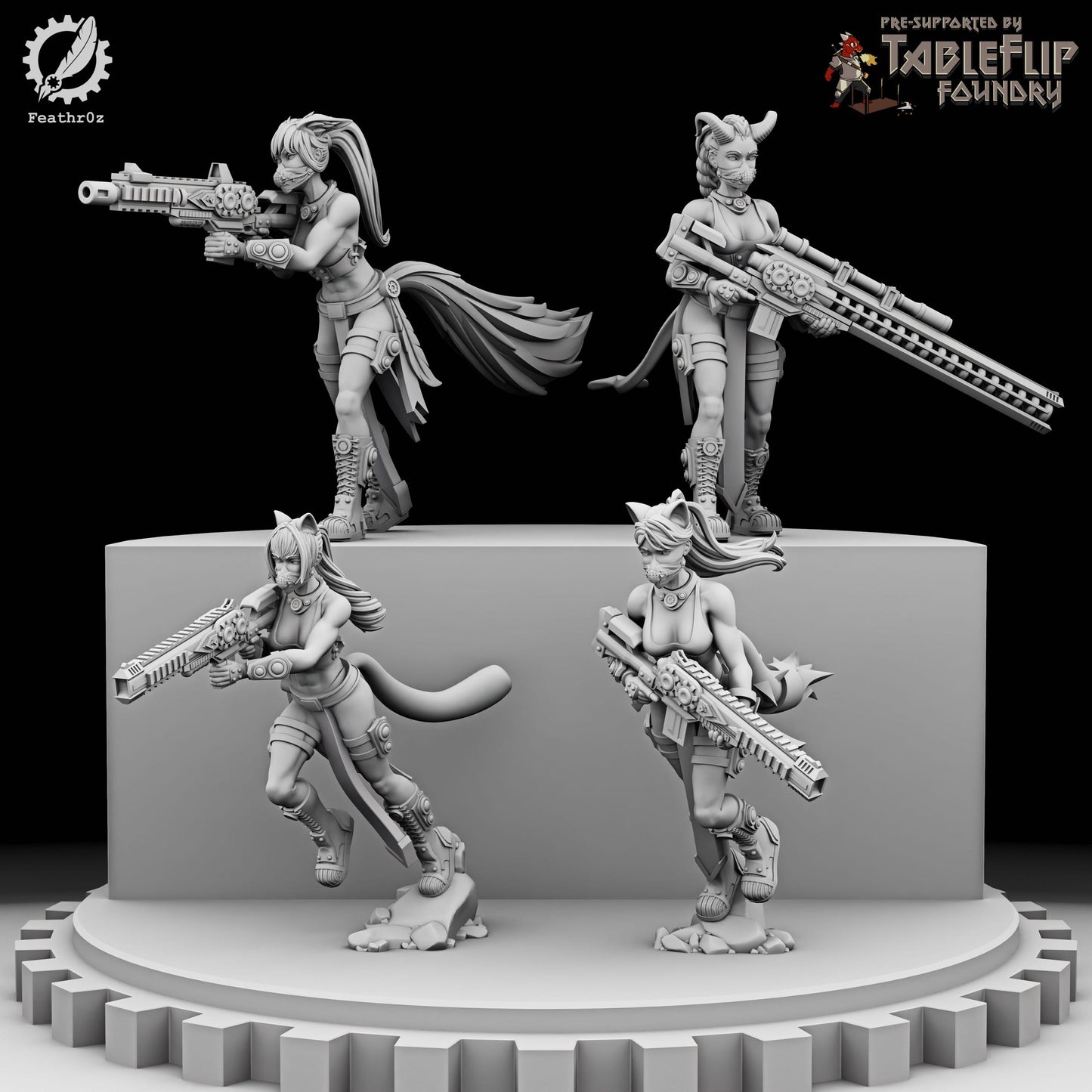 Aurora Vanguard HV Rifle Squad 001 Miniature (4 Variations) - Feathr0z - 32mm