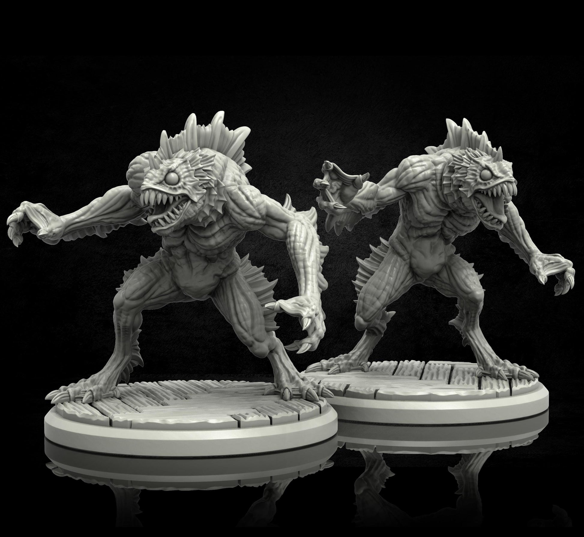 Deep One Miniature (2 Variations) - Adaevy Creations - 28mm / 32mm / 36mm