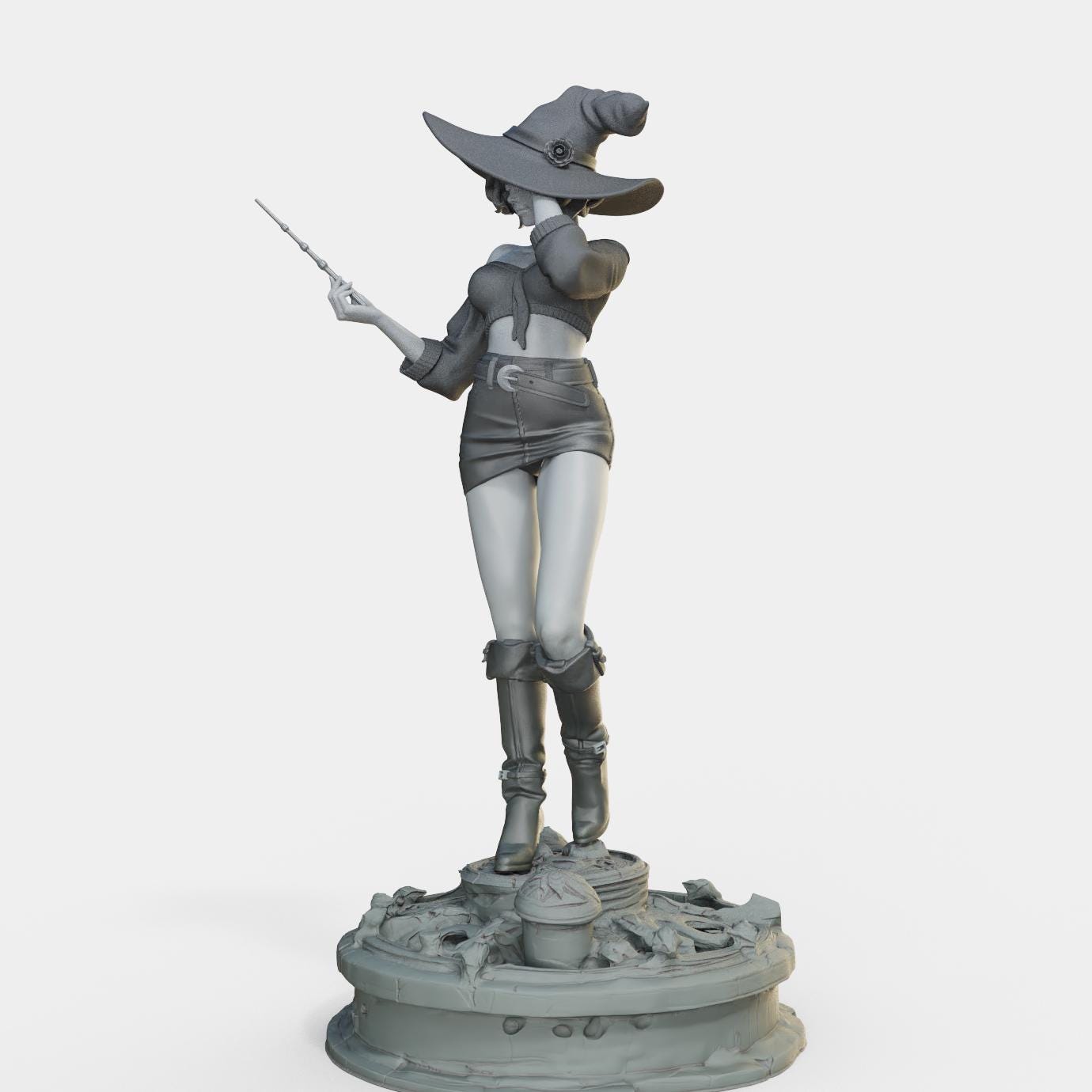 Bloodbound Witch Marica Miniature (Standard, Hatless, & NSFW Variations) - Female Miniatures - 28mm / 32mm / 36mm / 75mm