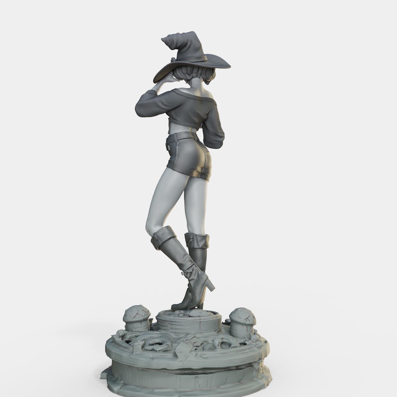 Bloodbound Witch Marica Miniature (Standard, Hatless, & NSFW Variations) - Female Miniatures - 28mm / 32mm / 36mm / 75mm