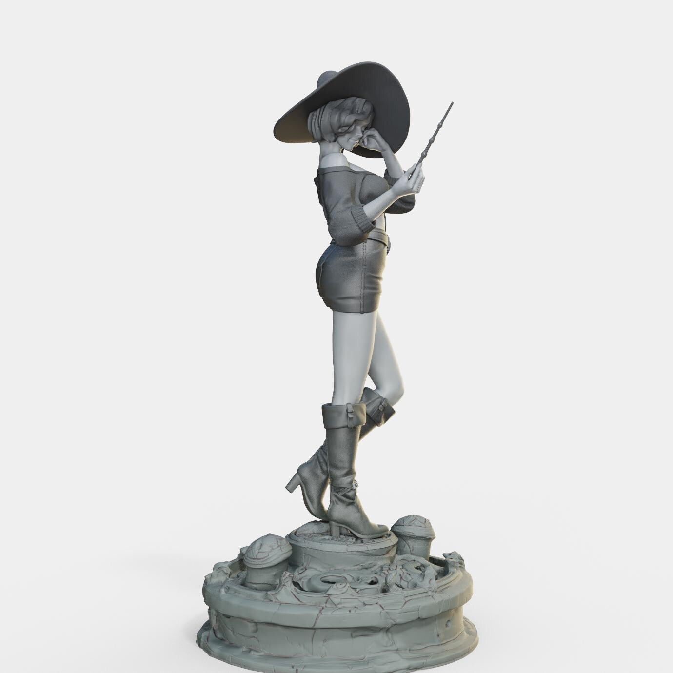 Bloodbound Witch Marica Miniature (Standard, Hatless, & NSFW Variations) - Female Miniatures - 28mm / 32mm / 36mm / 75mm