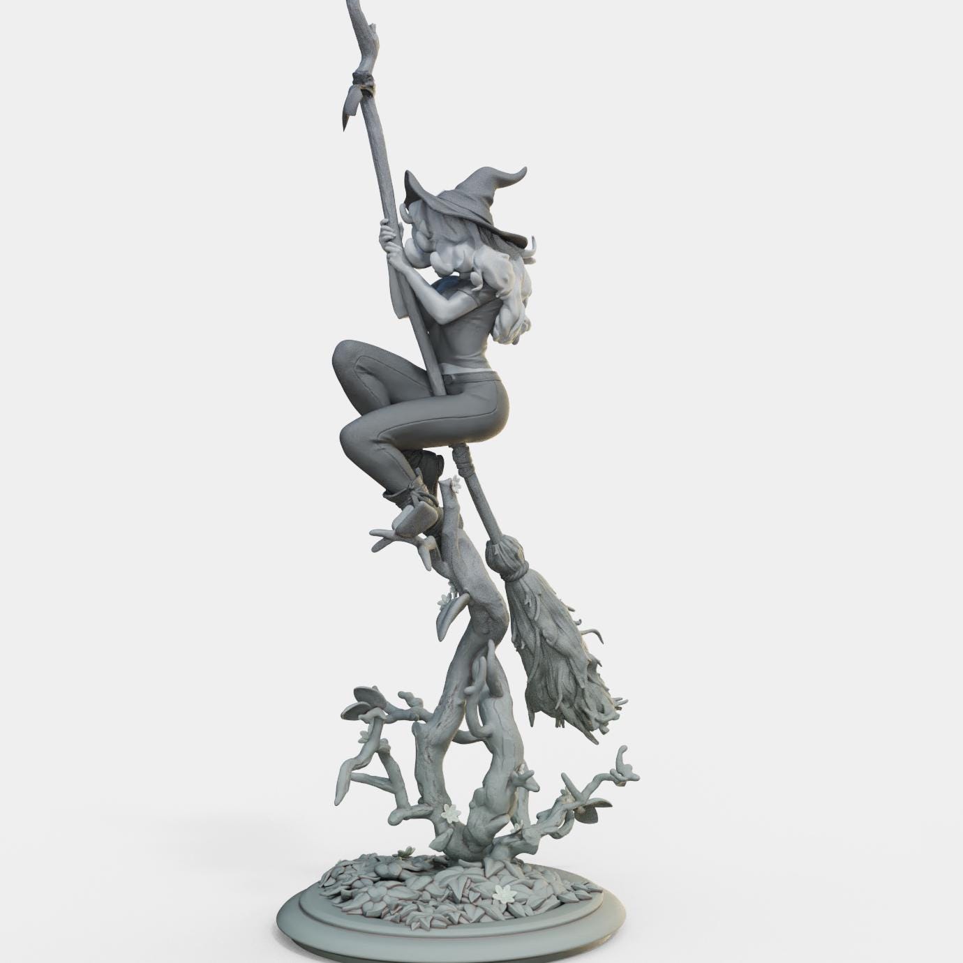 Bloodbound Witch Sarina Miniature (Standard, Hatless, & NSFW Variations) - Female Miniatures - 28mm / 32mm / 36mm / 75mm
