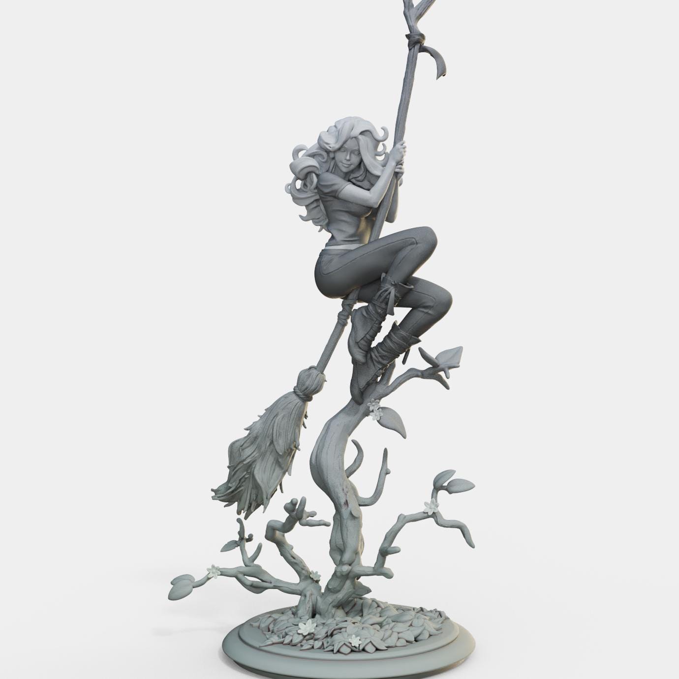 Bloodbound Witch Sarina Miniature (Standard, Hatless, & NSFW Variations) - Female Miniatures - 28mm / 32mm / 36mm / 75mm