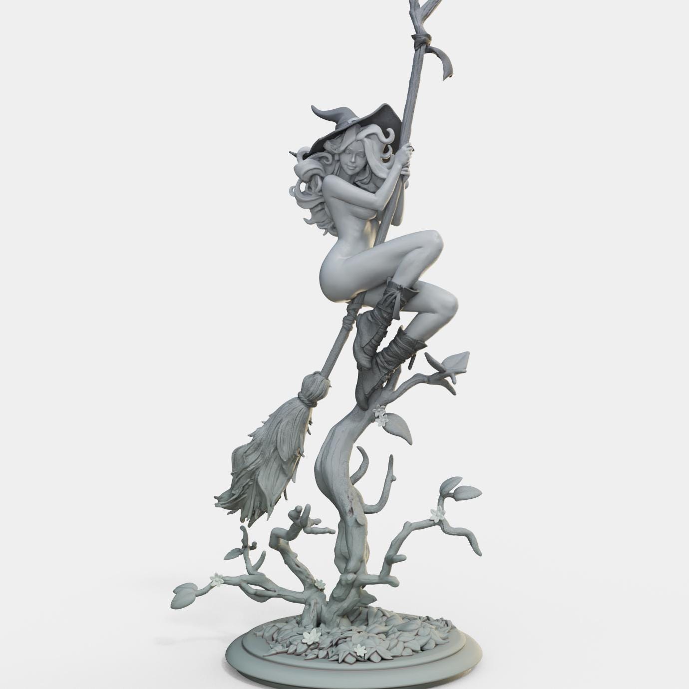 Bloodbound Witch Sarina Miniature (Standard, Hatless, & NSFW Variations) - Female Miniatures - 28mm / 32mm / 36mm / 75mm