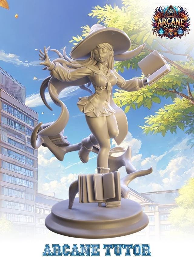 Arcane Tutor Miniature (Standard & Beach Variations) - Juancho's Minis - 28mm / 32mm / 36mm / 75mm