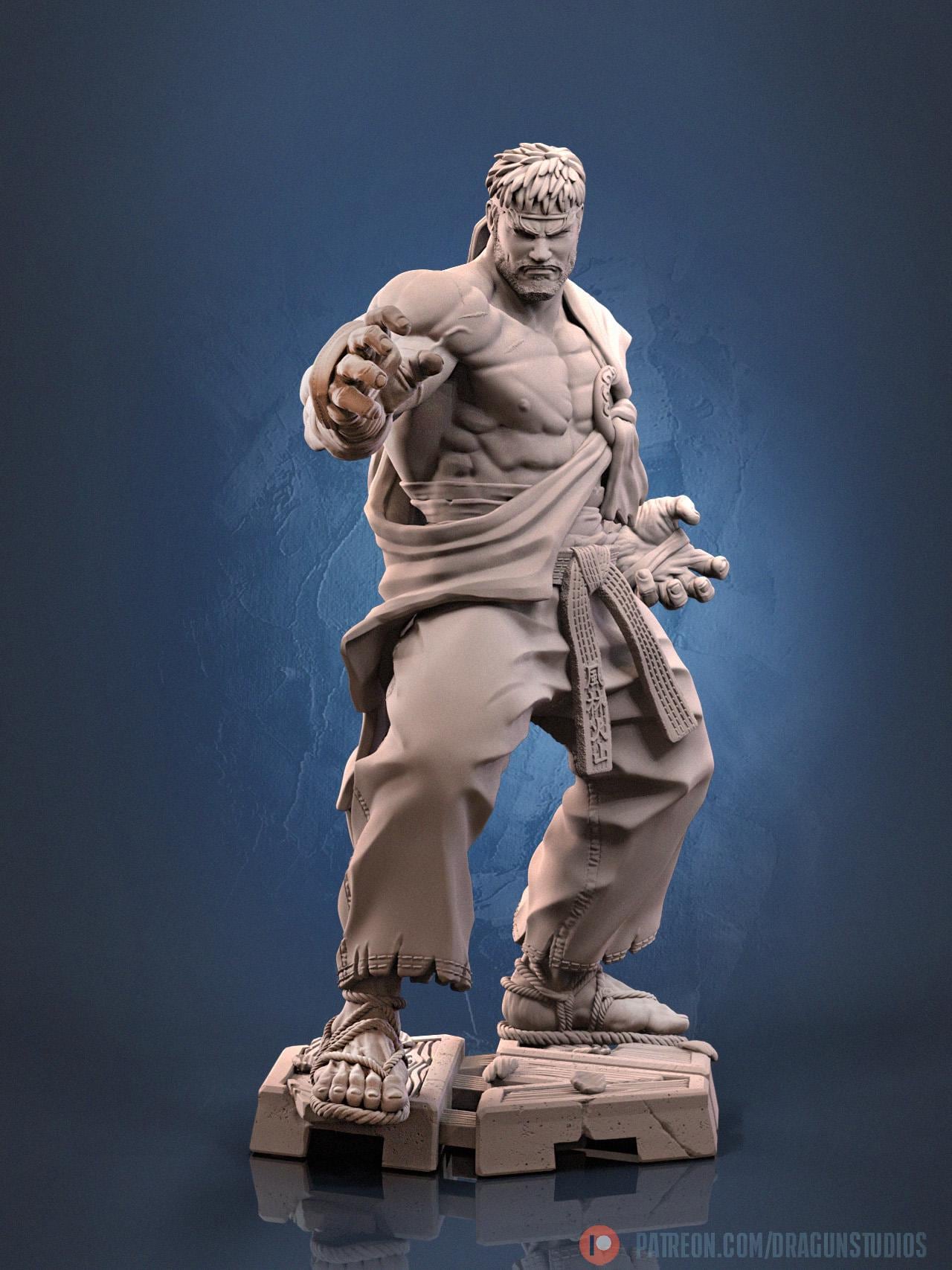Downright Fierce Fighter Miniature - DraGun Studios - 28mm / 32mm / 36mm / 75mm / 100mm