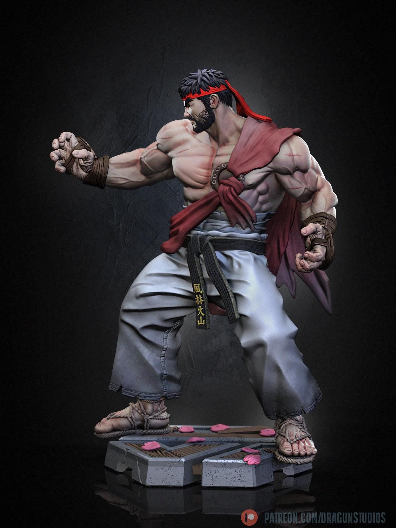 Downright Fierce Fighter Miniature - DraGun Studios - 28mm / 32mm / 36mm / 75mm / 100mm