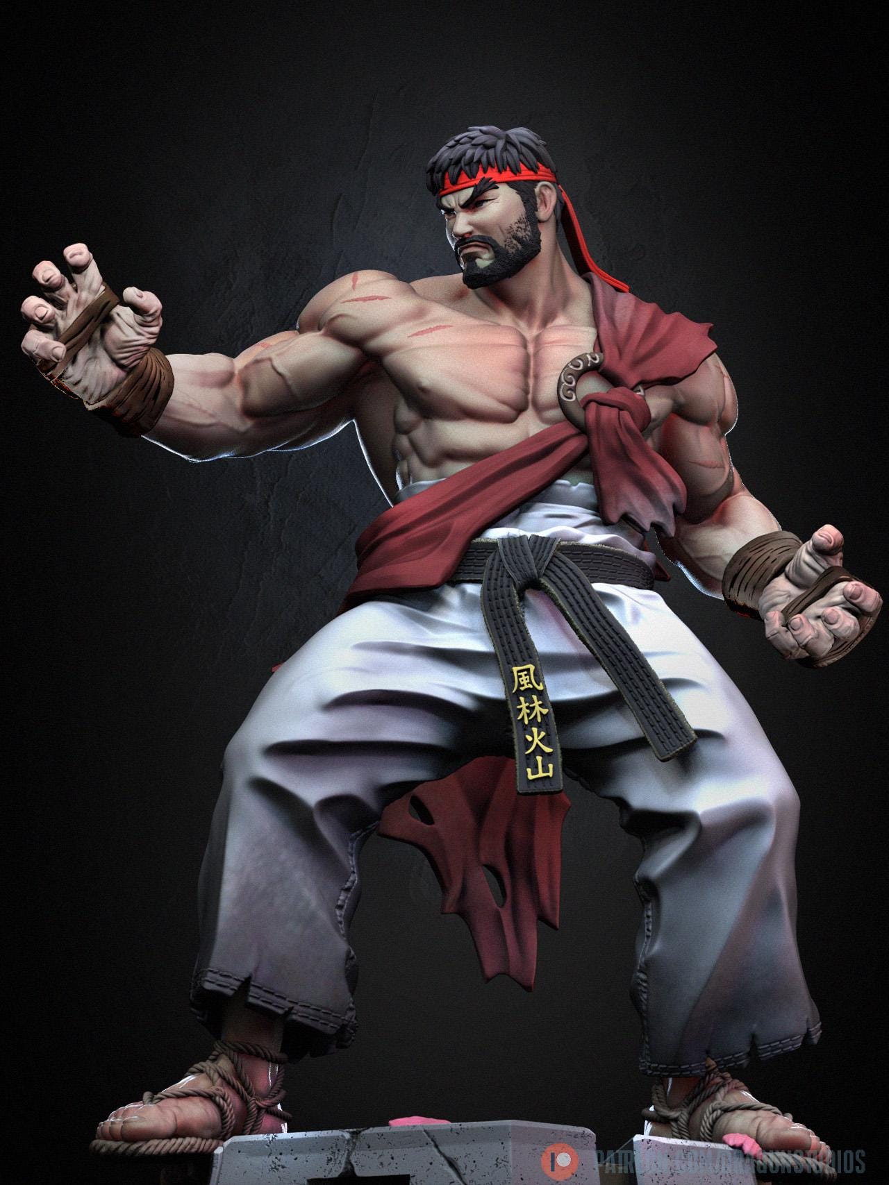 Downright Fierce Fighter Miniature - DraGun Studios - 28mm / 32mm / 36mm / 75mm / 100mm