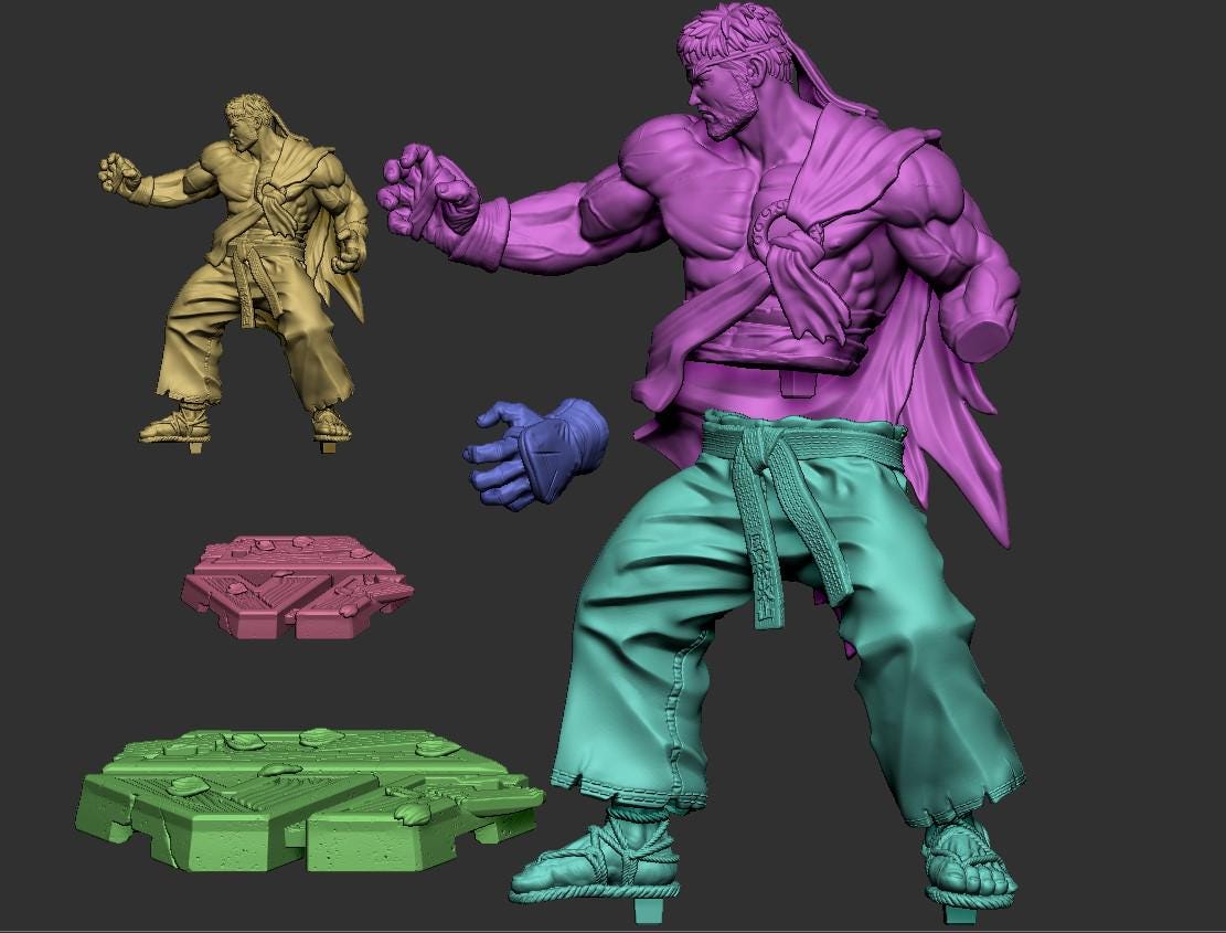 Downright Fierce Fighter Miniature - DraGun Studios - 28mm / 32mm / 36mm / 75mm / 100mm